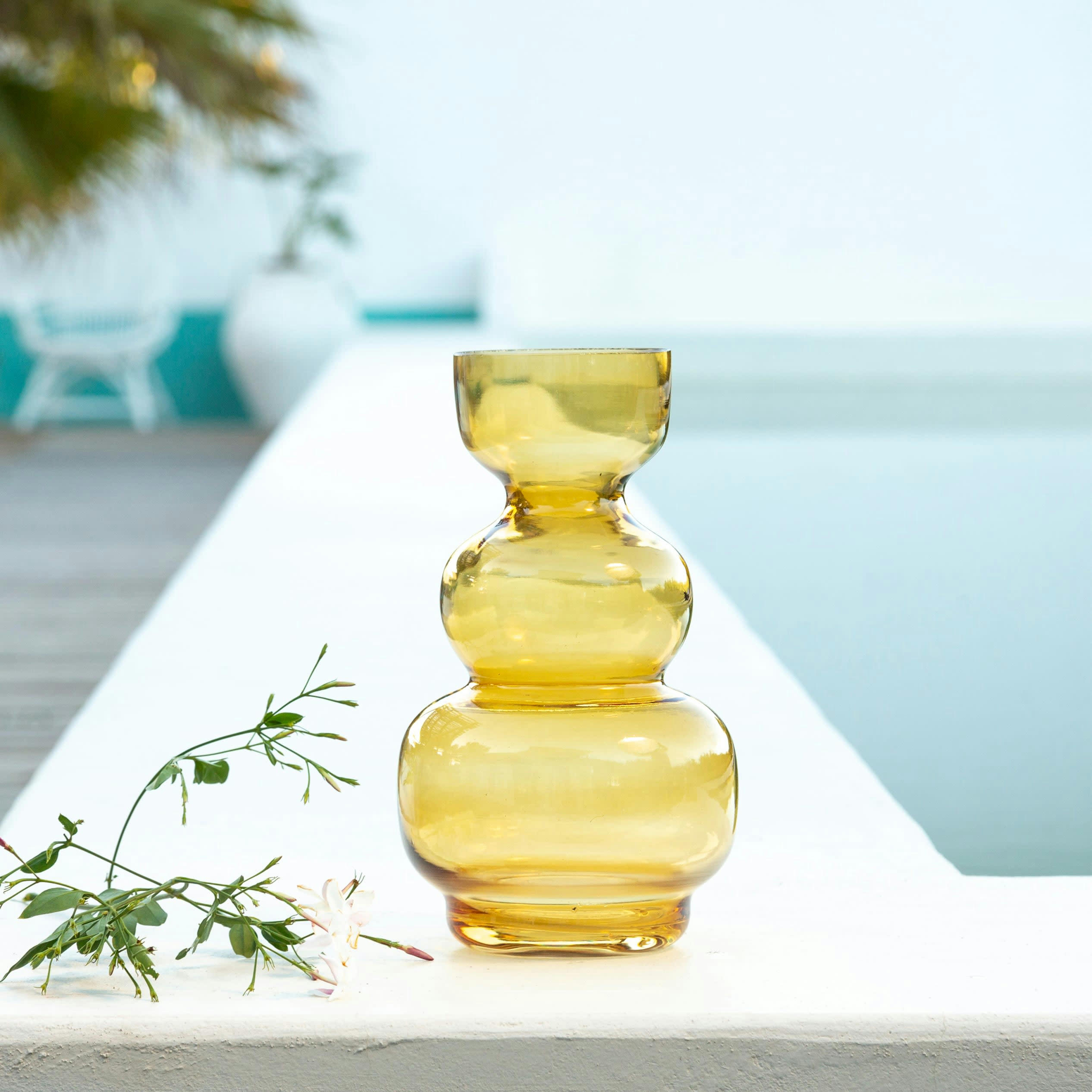 LIMONE - Vase en verre jaune