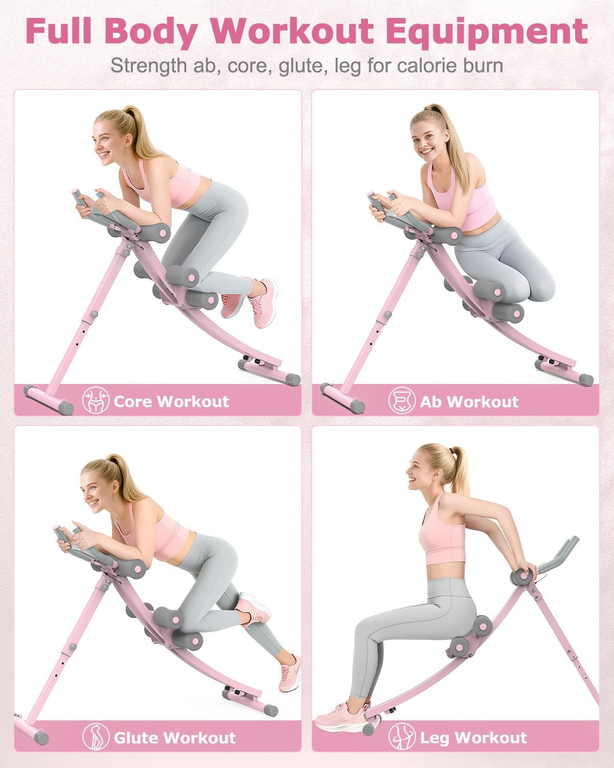 GIKPAL Ab Machine, Adjustable Trainer for Home Gym, Ab Crunch Exercise Equipment for Beginner