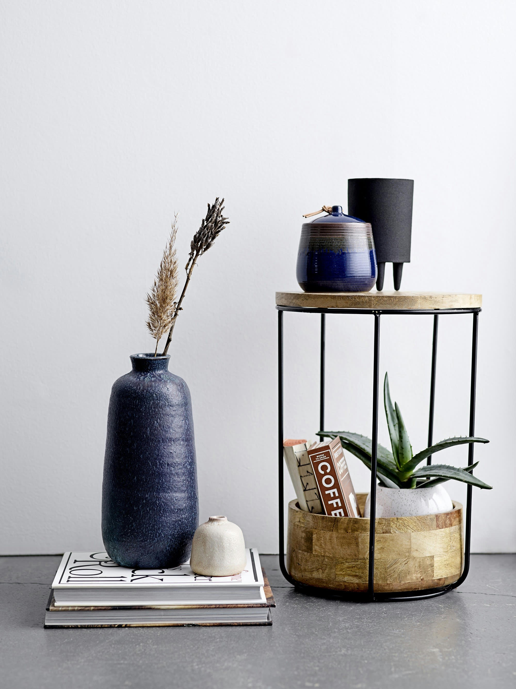 RUTALI - Pot de fleur en aluminium gris H18