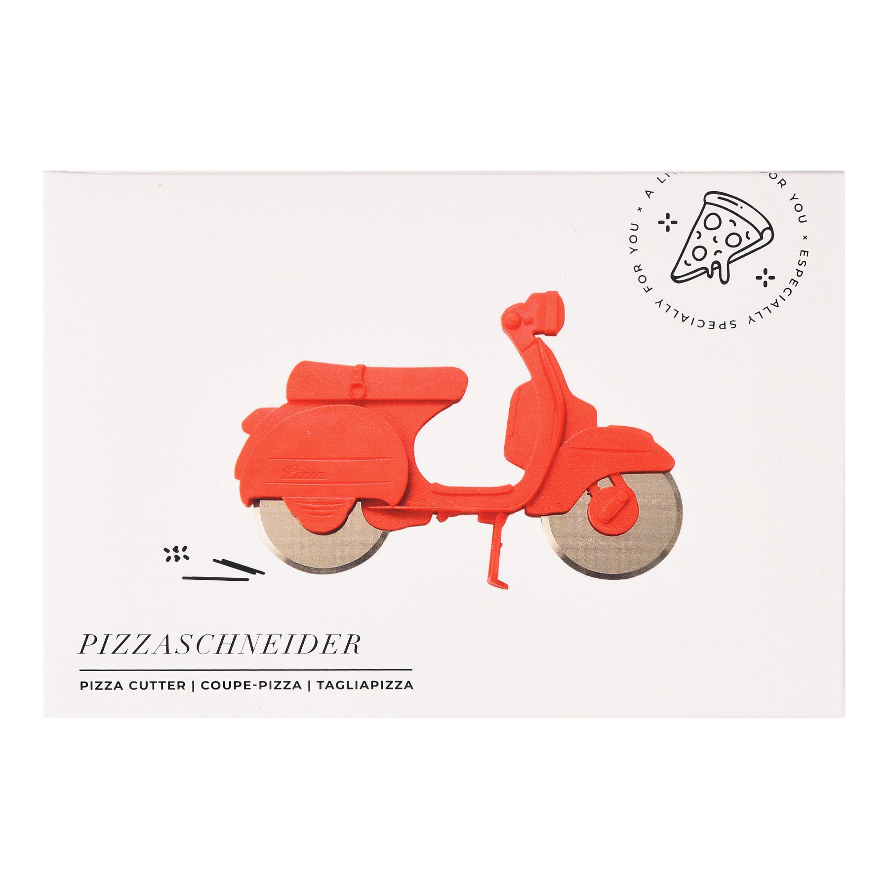 Pizzaschneider Motorroller Rot,L 170 x B 115 mm