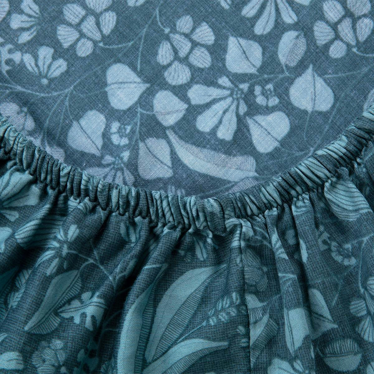 BELCANTO - Drap housse en satin de coton lavé vert 200 x 200 cm