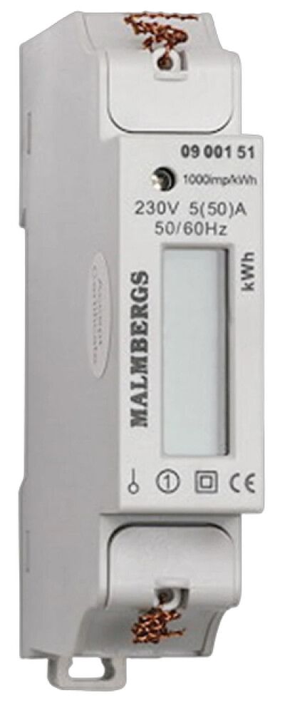 STRØMMÅLER MALMBERGS KWH-MÅLER 1-FAS 230 V 50 A