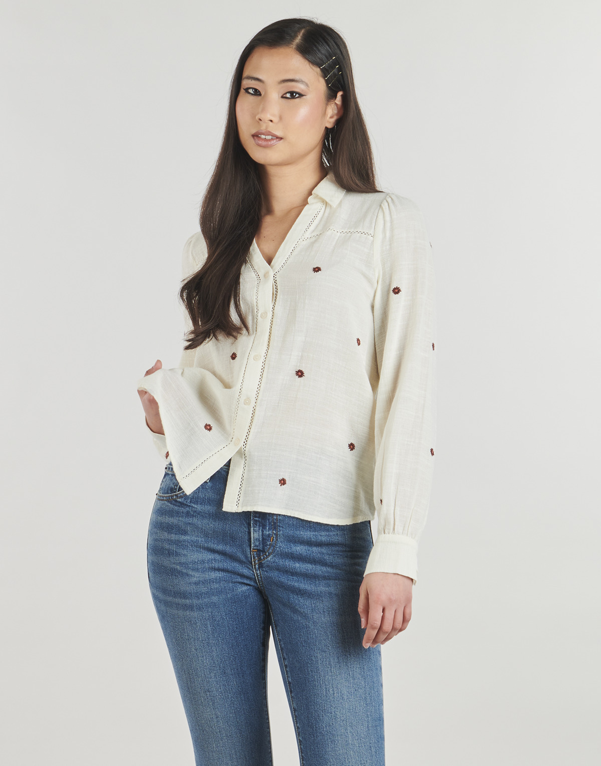 Vero Moda - VMJILLIAN LS SHIRT - Beige