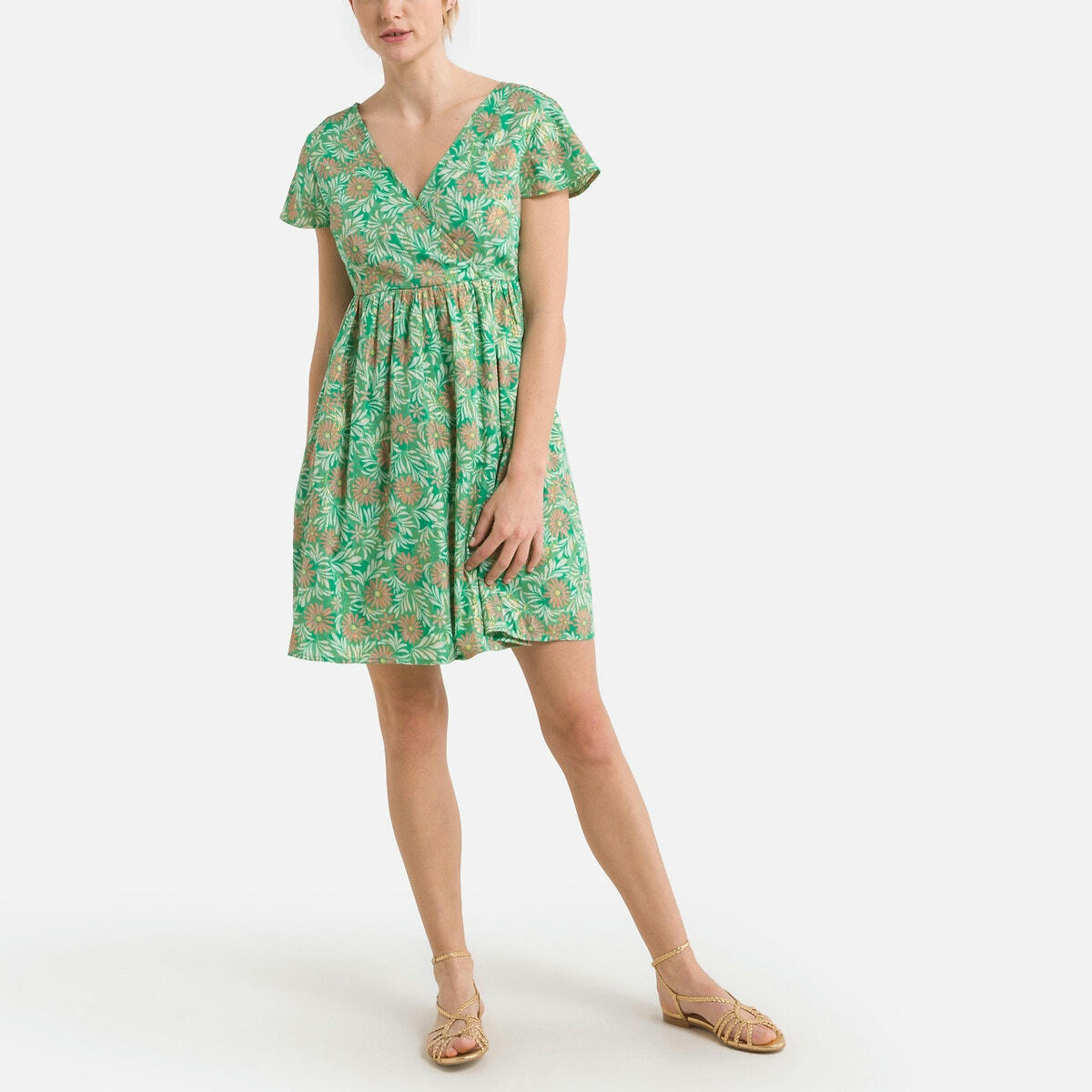 Robe courte évasée , taille élastiquée