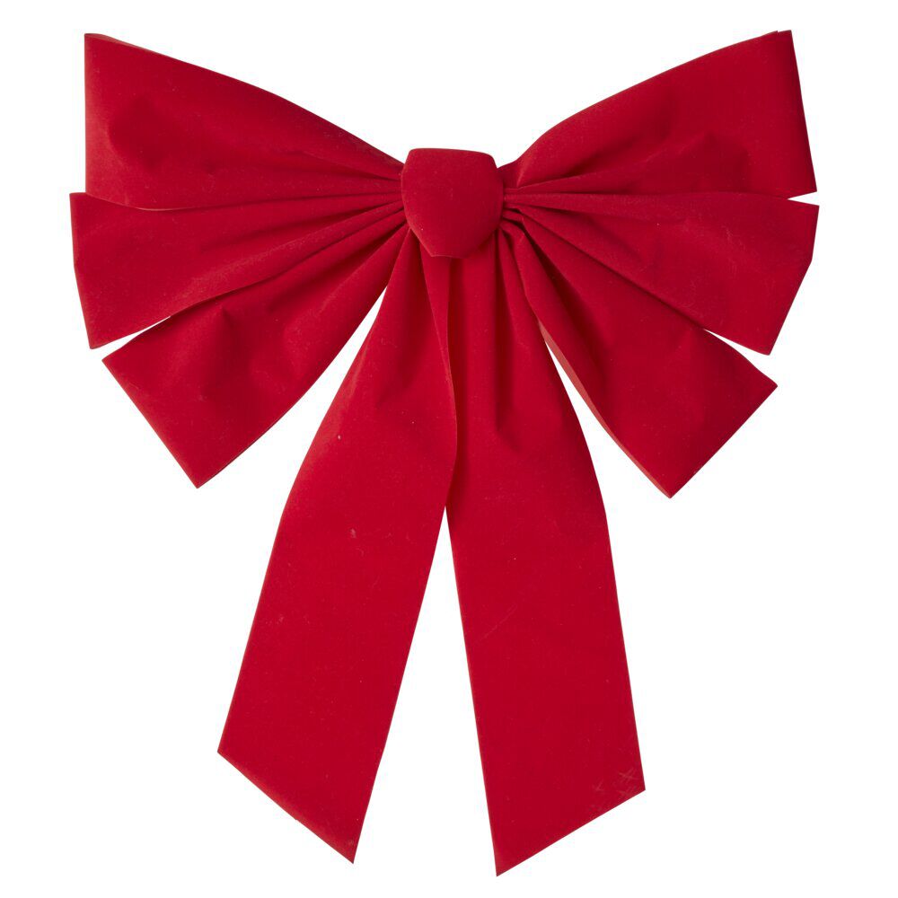 Décoration noeud de No&euml;l plastique rouge