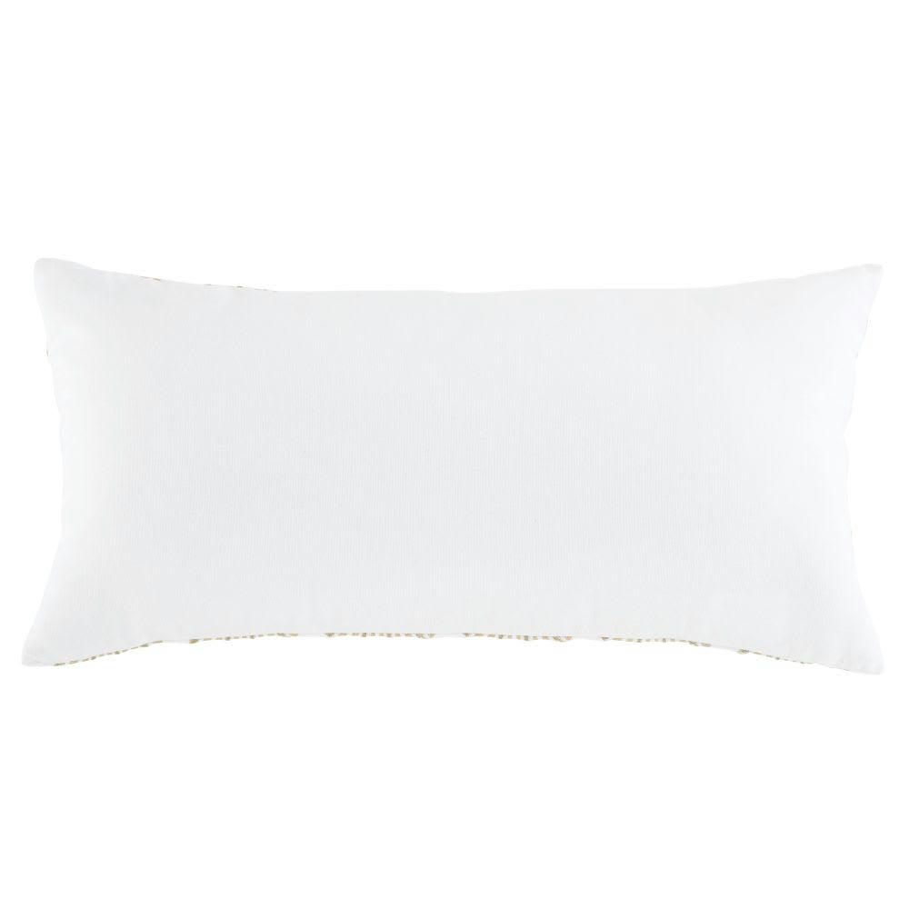ART DECO - Coussin en coton motifs graphiques dorés brodés et imprimés 30x60