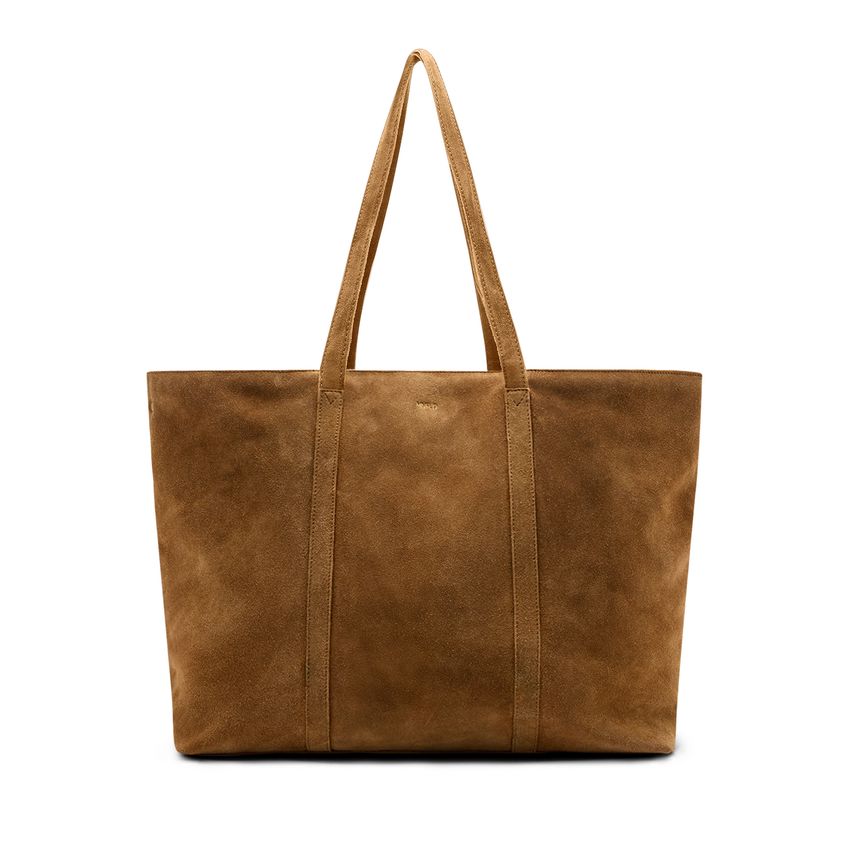 Manfield Cognac suède shopper