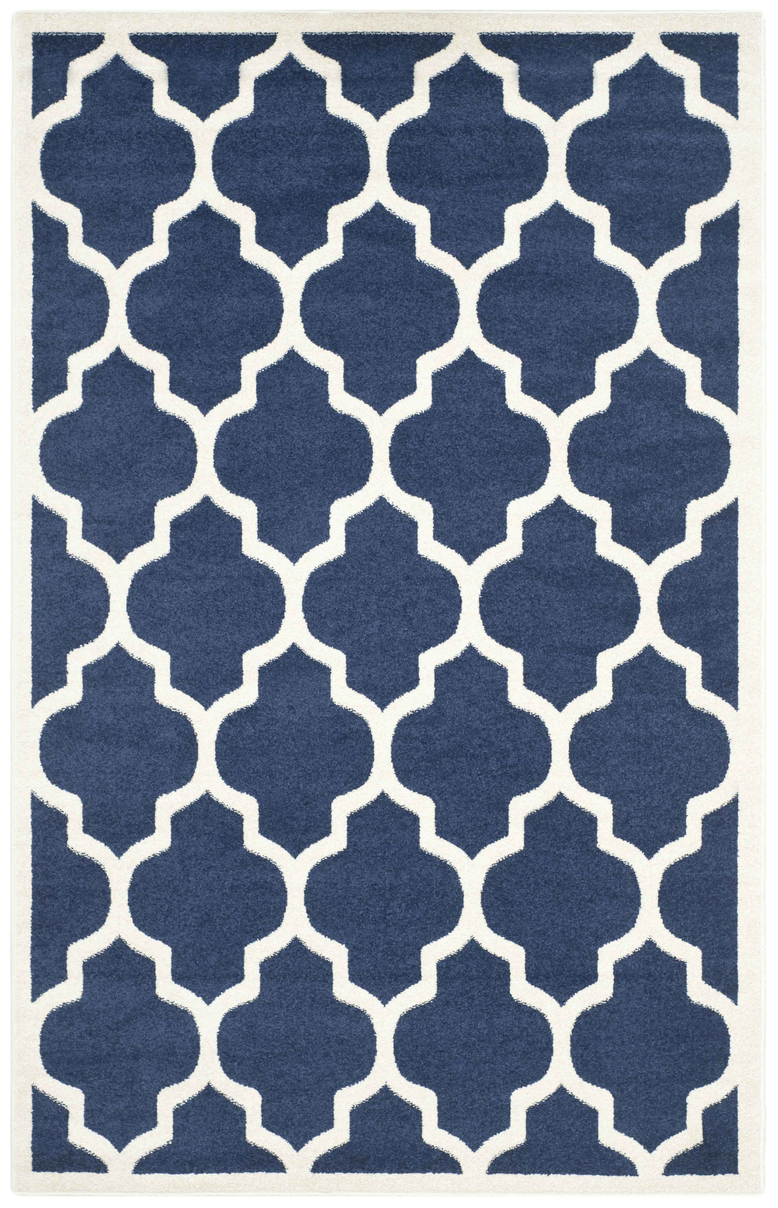 AMHERST - Tapis interieur & exterieur en bleu marine & beige, 183 x 274 cm