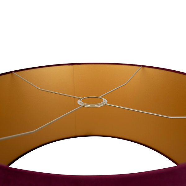Abat-jour en velours rouge 50/50/25 avec intérieur doré