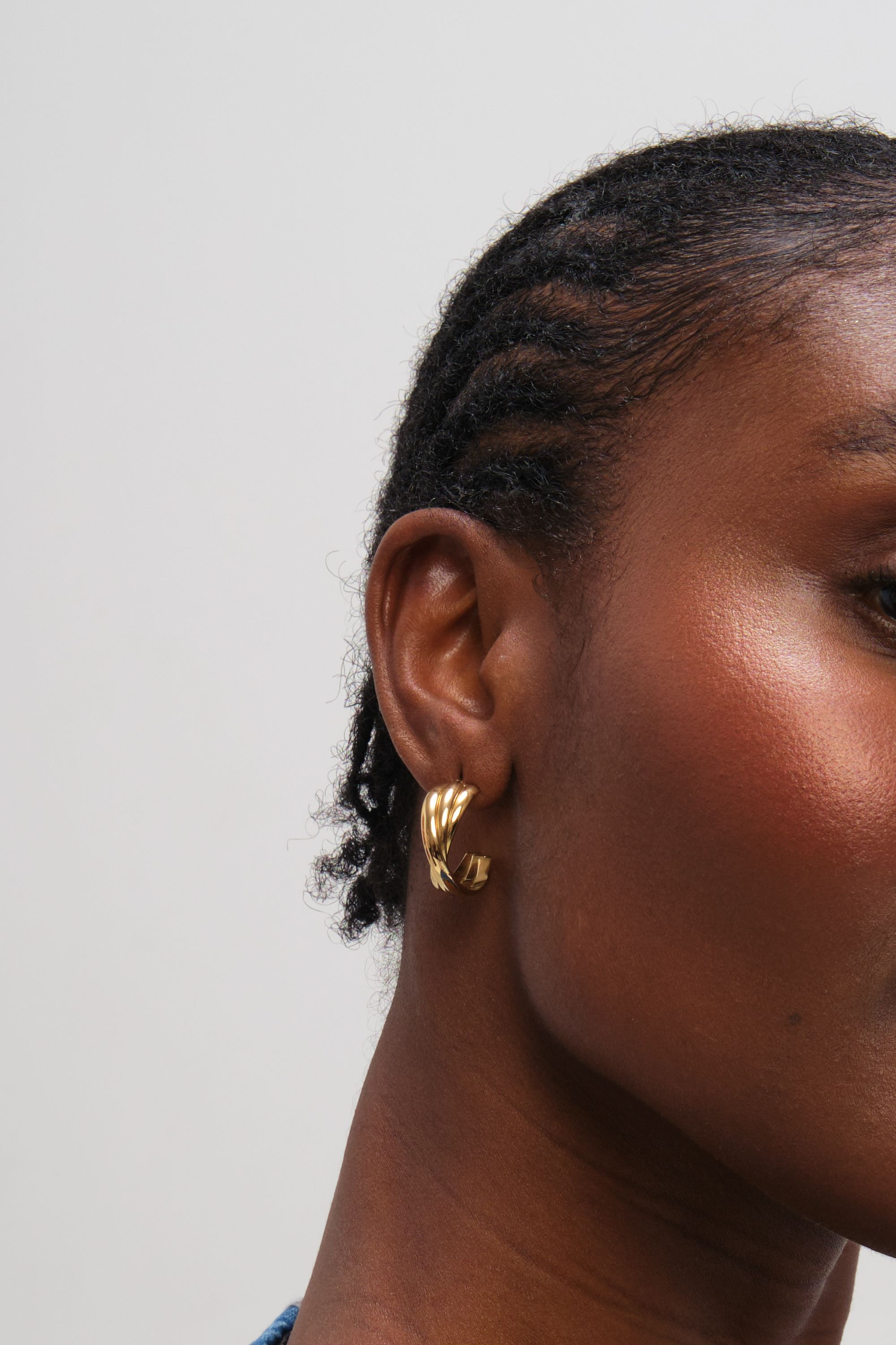 Jon Richard Gold Plated Waterproof Interlock Hoop Earrings