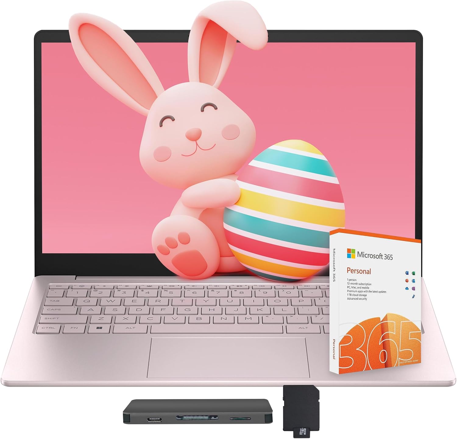 HP Stream 14 Laptop with AI Copilot  Flagship for Students & Business  13th Gen Intel 4-Core  4GB RAM  1.12TB Storage (128GB UFS + 1TB Docking Station)  Office 365 1-Year  Win 11 S  Tranquil Pink