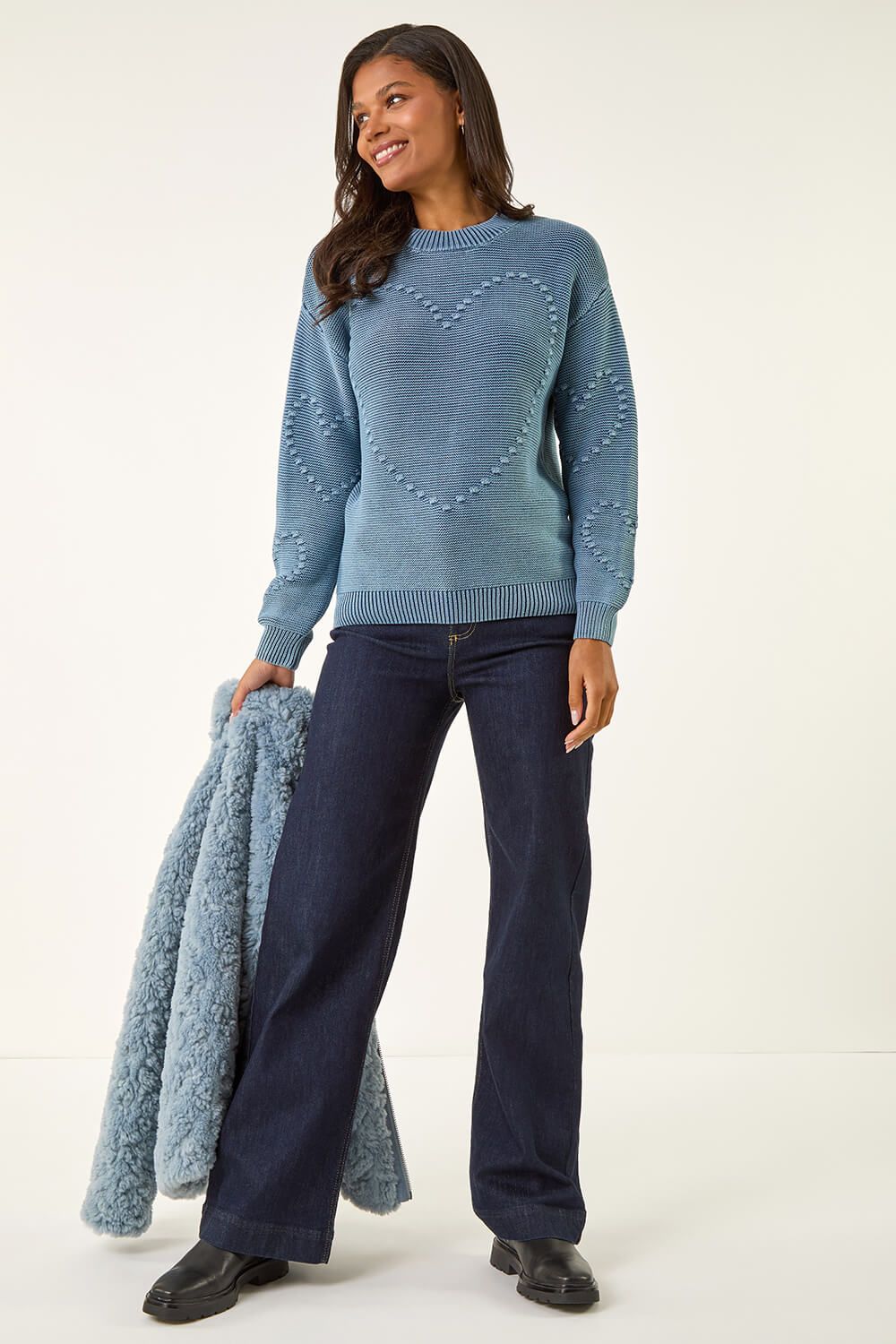 Roman Heart Stitch Knit Jumper