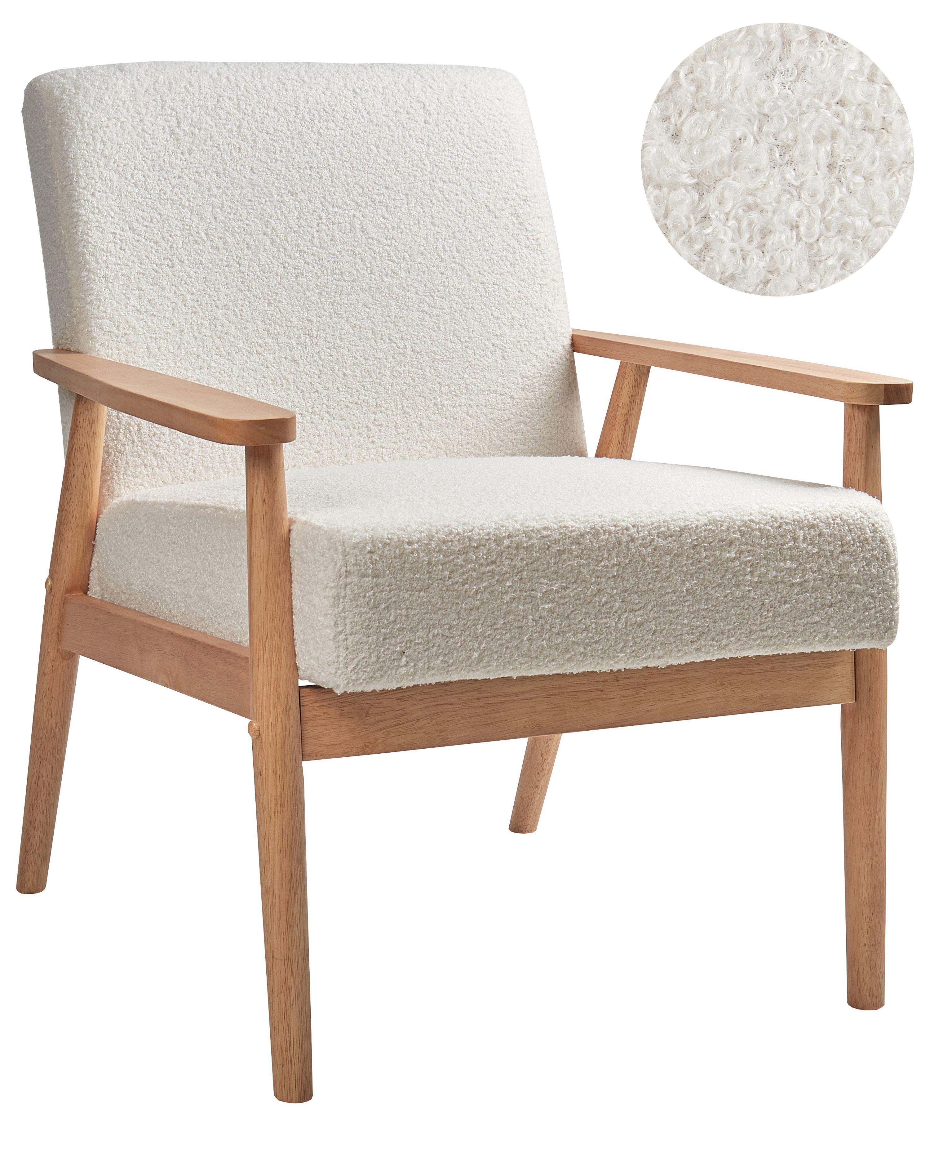 Armchair ESRUM Boucle Light Brown/ White