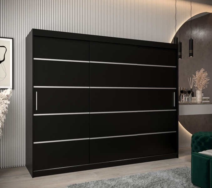 Szafa przesuwna Garderoba Verona 1 250 czarny   czarny