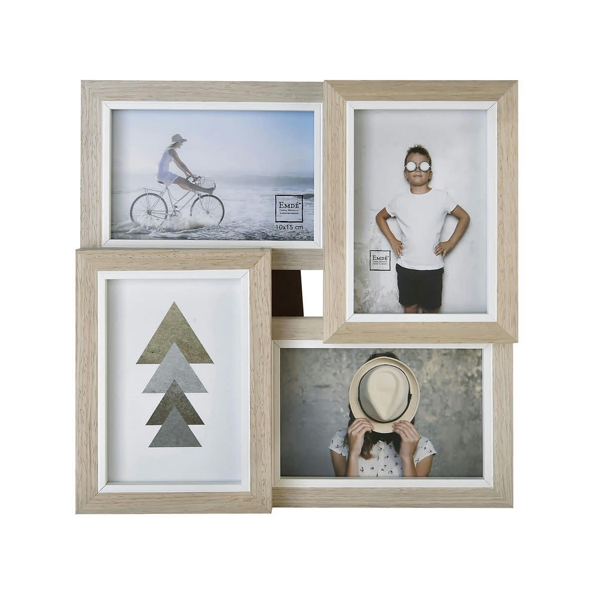 - Cadre multivues bois et blanc 30x30cm