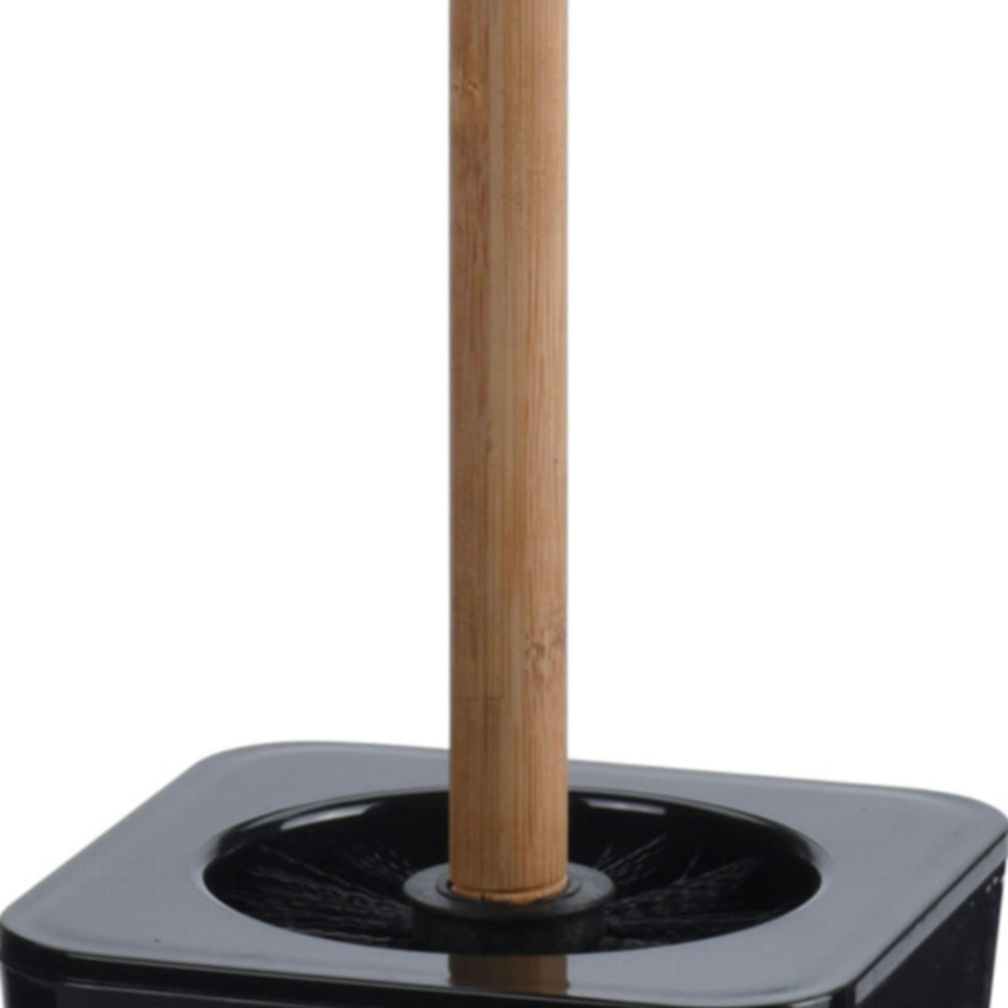 - Brosse WC plastique noir et bambou