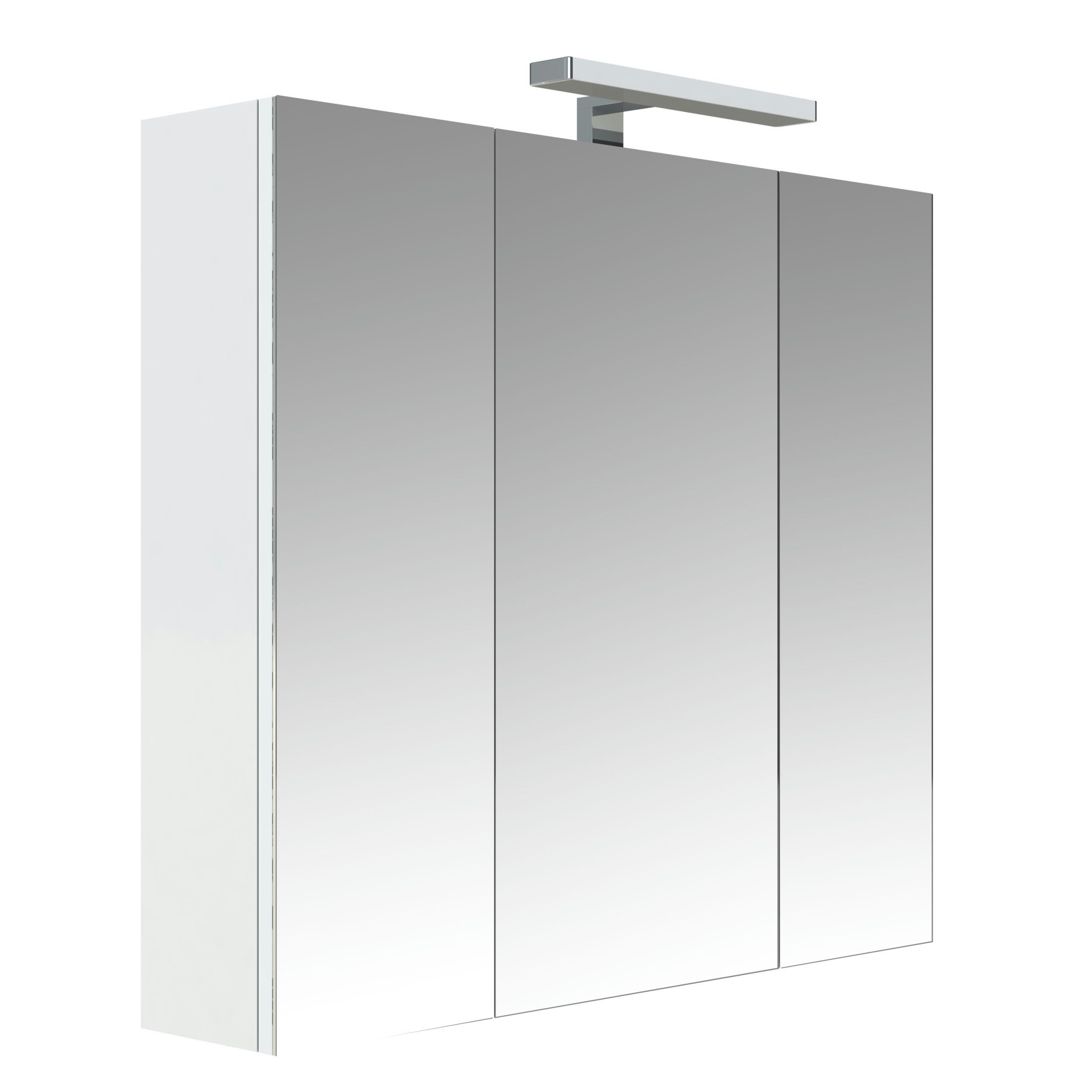 JUNO - Armoire de salle de bain murale avec miroir PPSM Blanc
