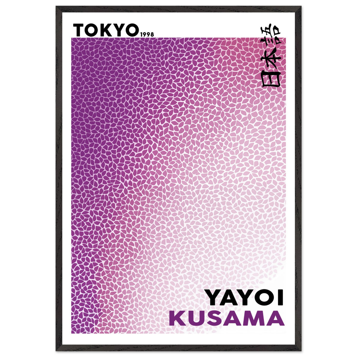 Artfulprints Poster met Lijst Yayoi Kusama - Purple Tokyo 1998  - 70x100 cm - Paars