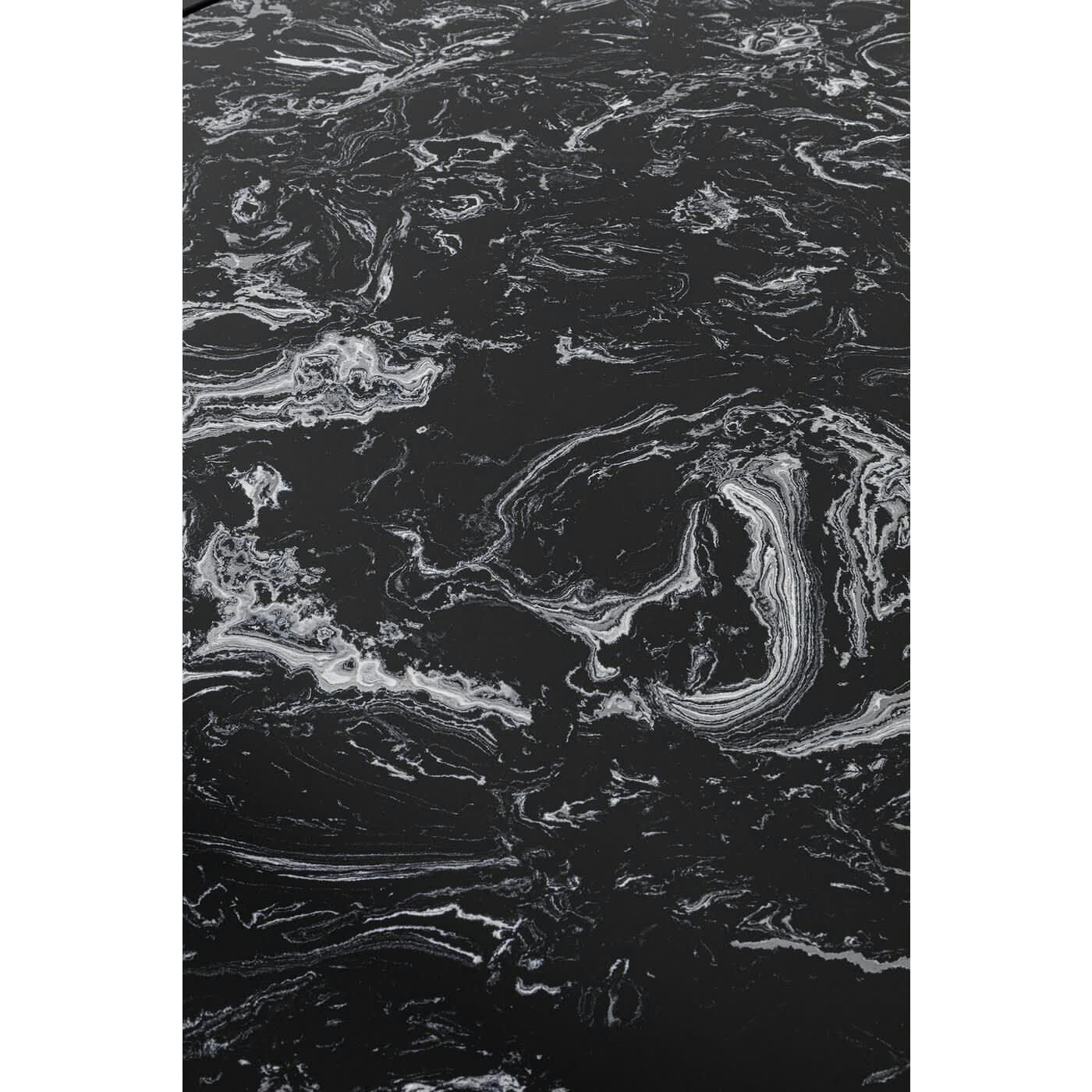 ROMA - 2 tables basses en marbre minéral et acier noir