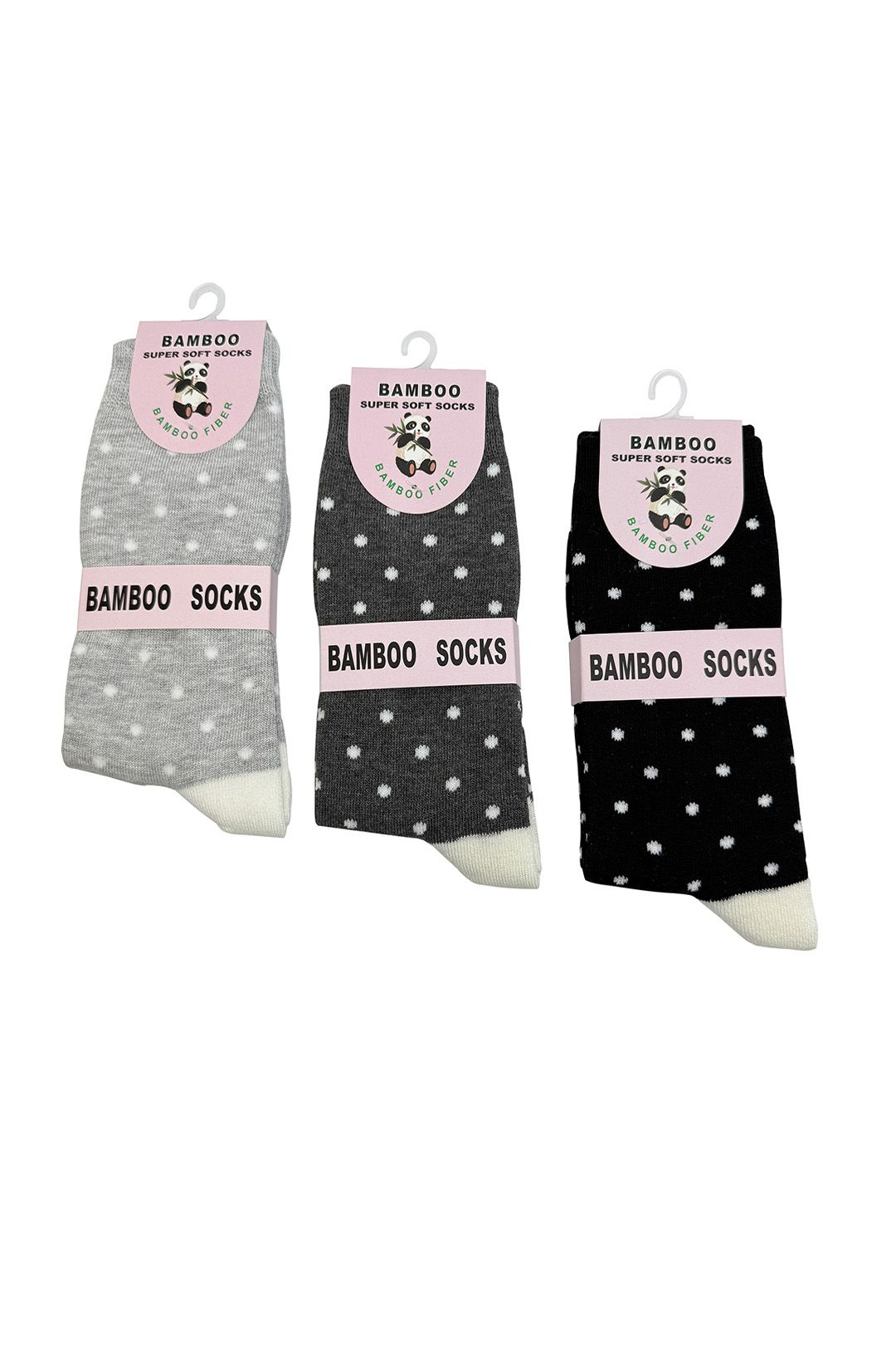 Vellin Dotted Print Bamboo Fiber Socks (3-Pack Gift Box)