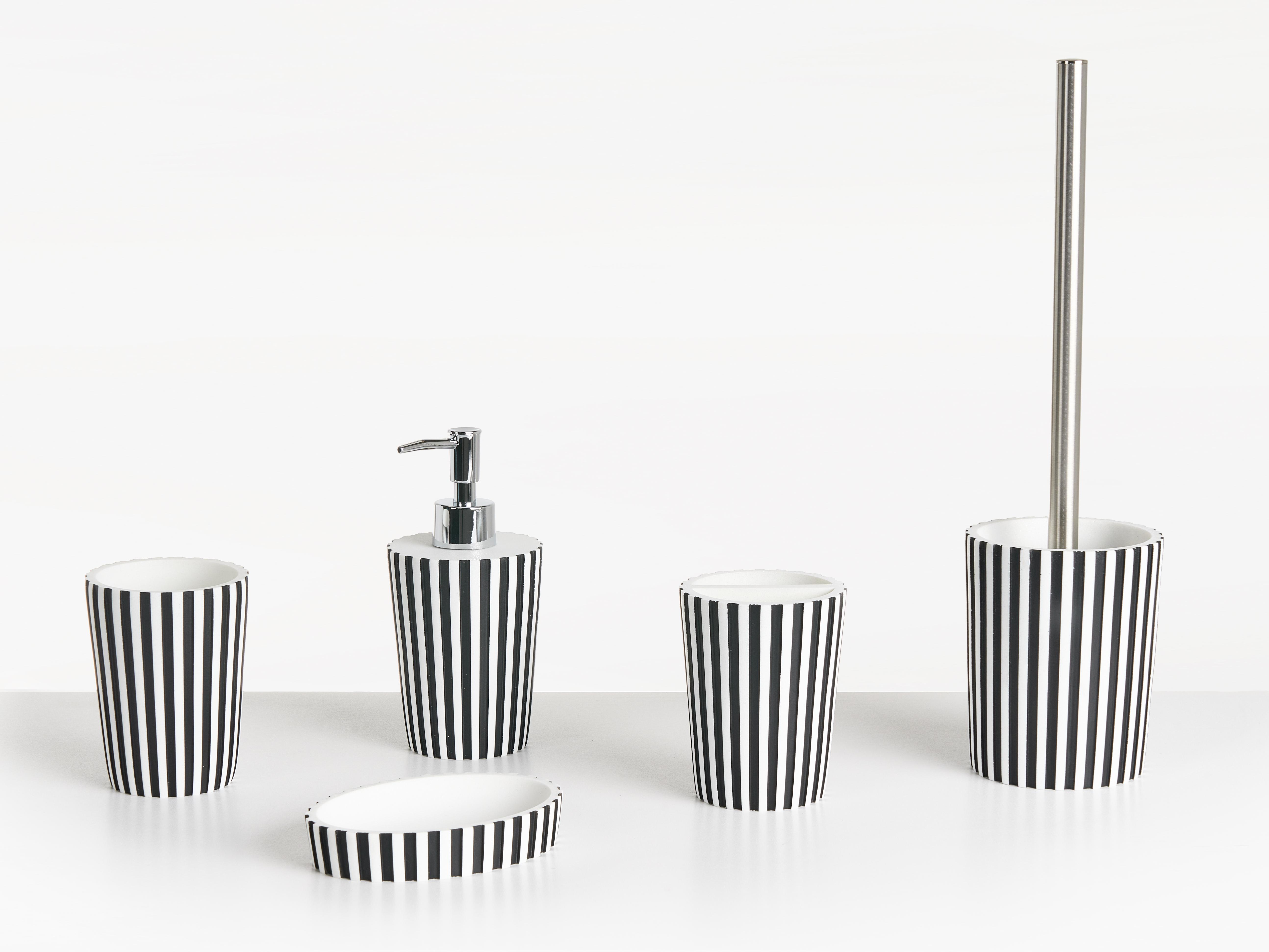 5-Piece Bathroom Accessories Set LIRCAY Black/ White