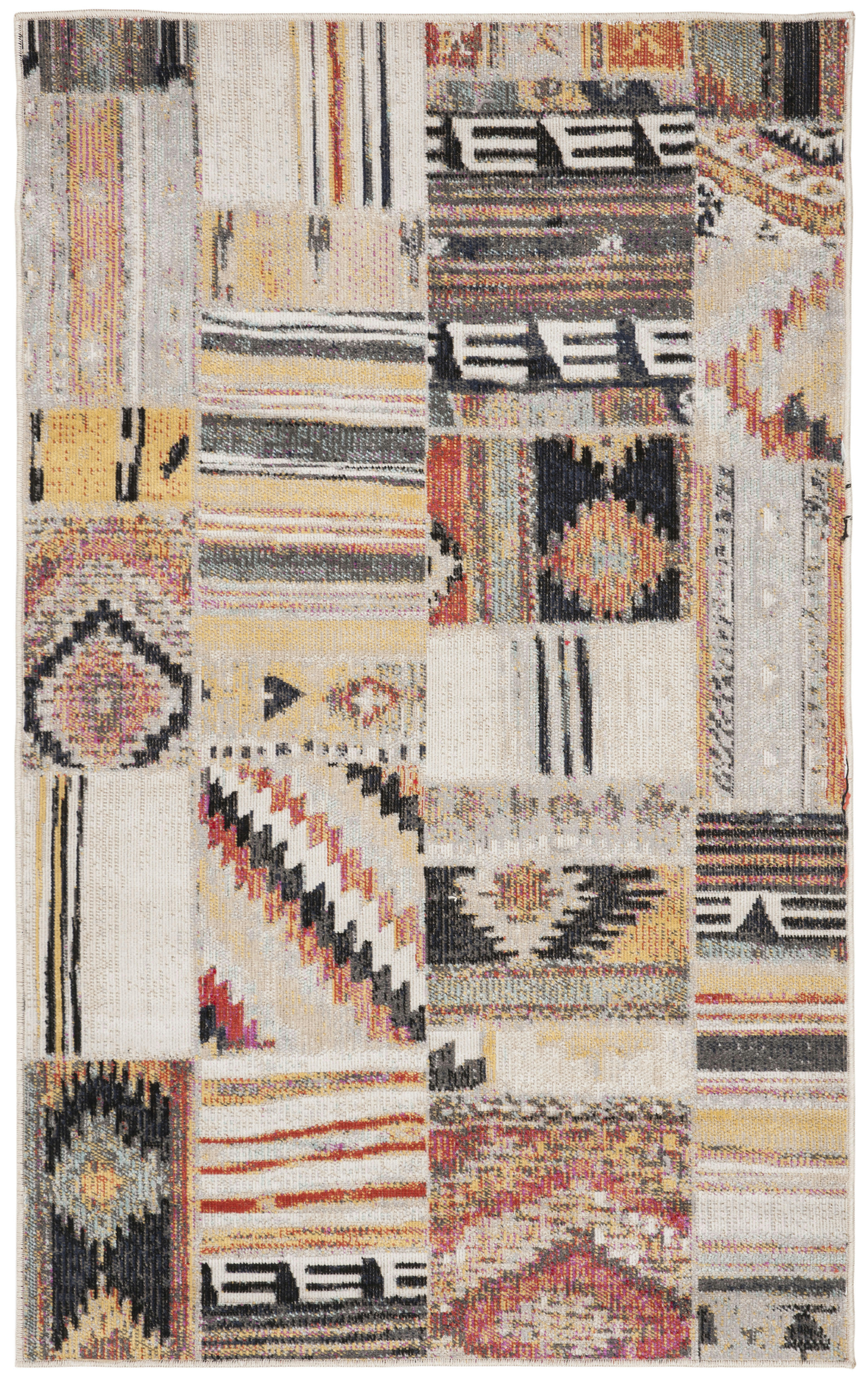 MONTAGE - Tapis interieur & exterieur en taupe & multicolore, 91 x 152 cm