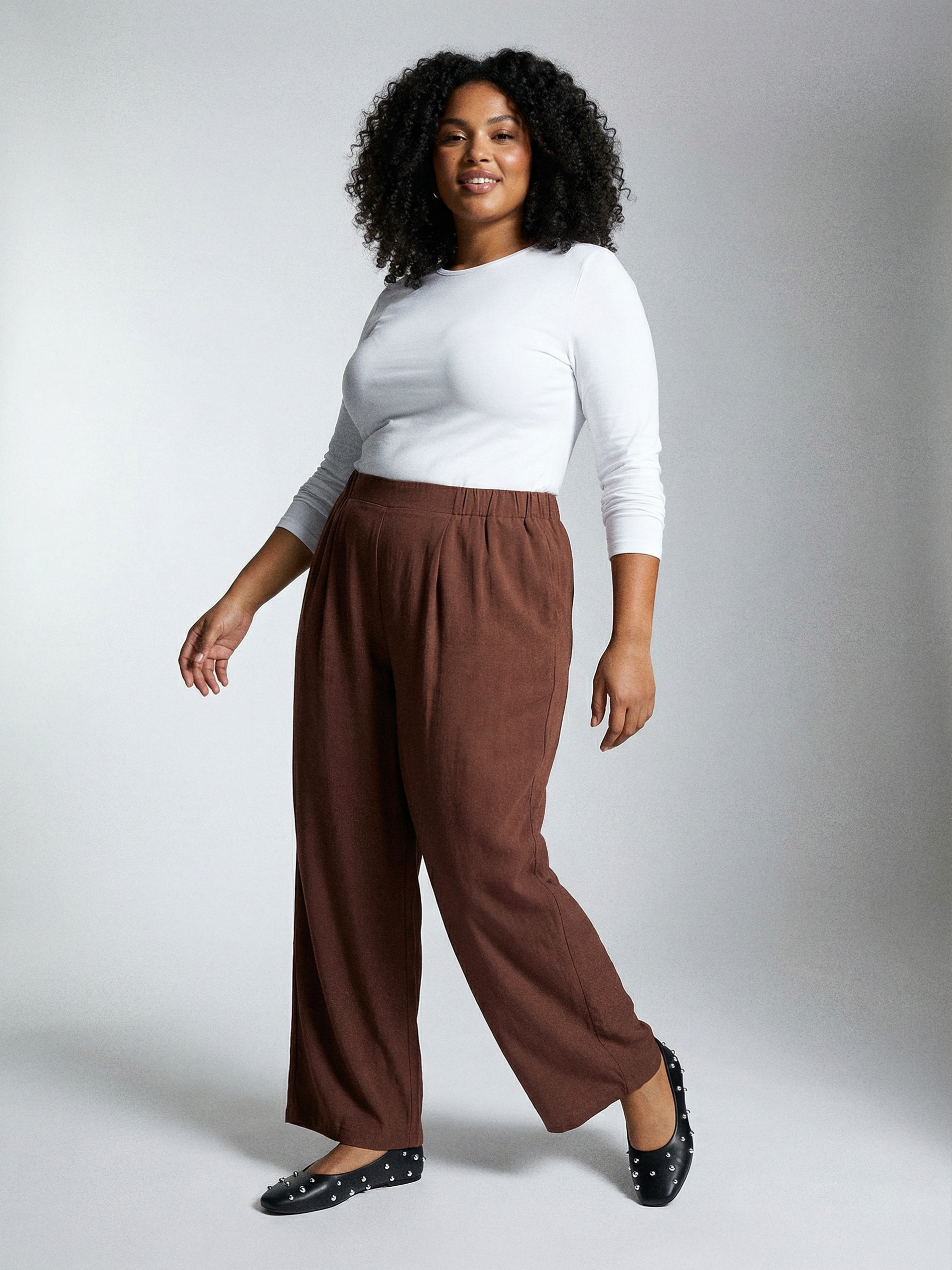 Wiskozowe spodnie palazzo Plus Size