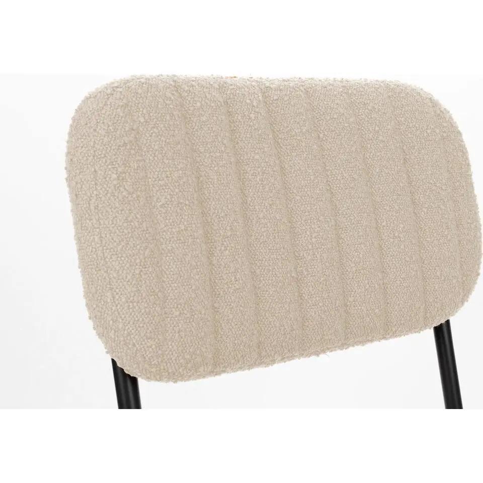 Housecraft Jake Eetkamerstoel Boucl&eacute; Off-White/ Wit