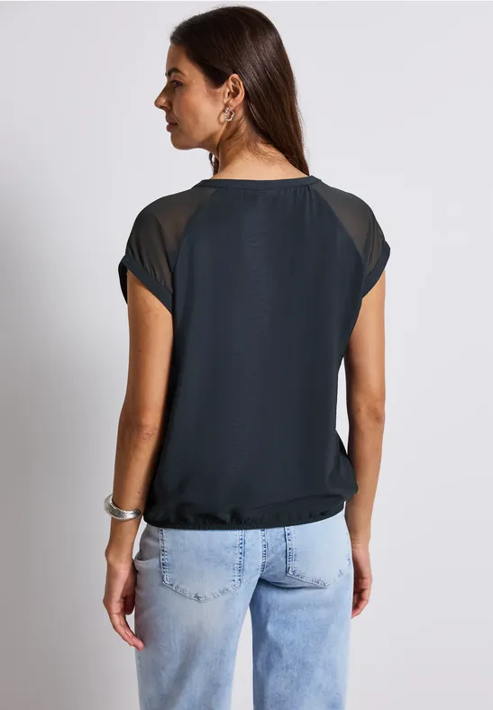 Blusenshirt mit Meshdetail