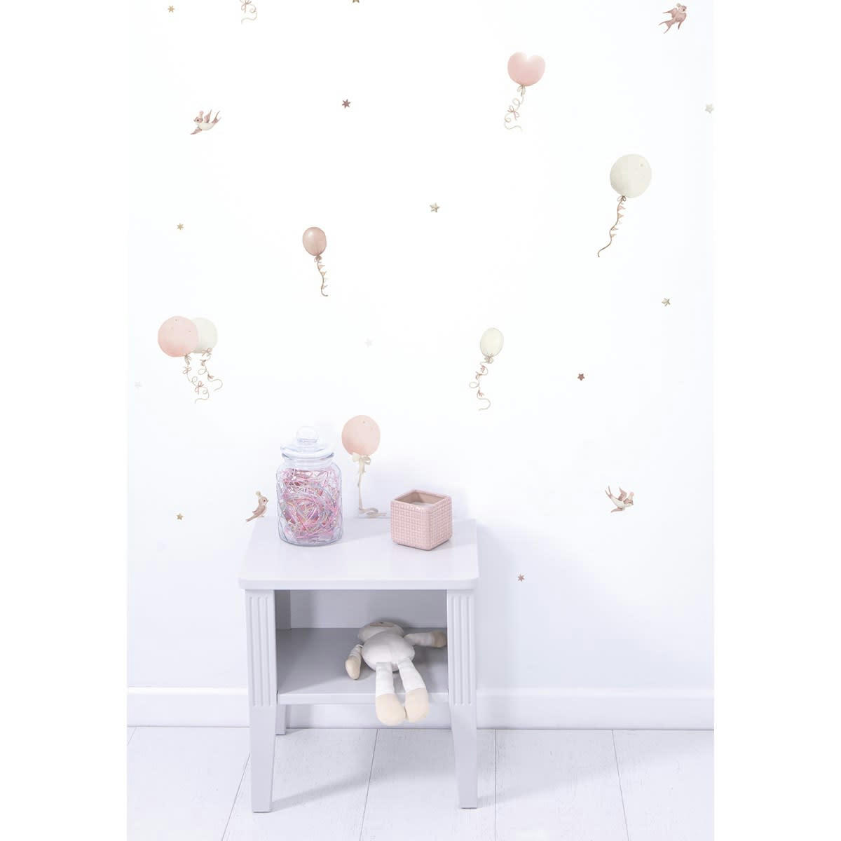 SELENE - Stickers muraux ballons et cerfs-volants en vinyle mat rose