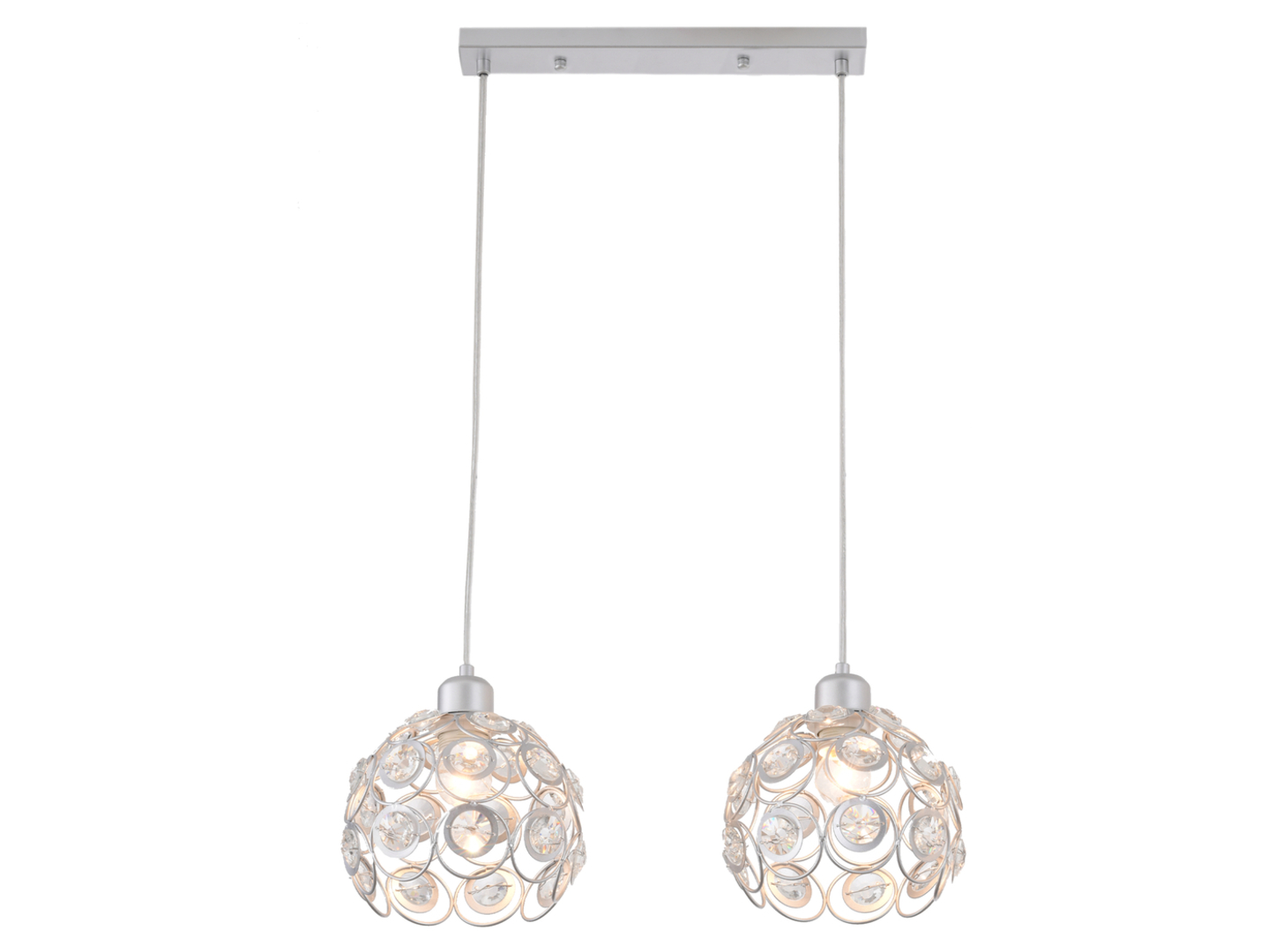 Lampa wisząca Florence 2-punktowa srebrna