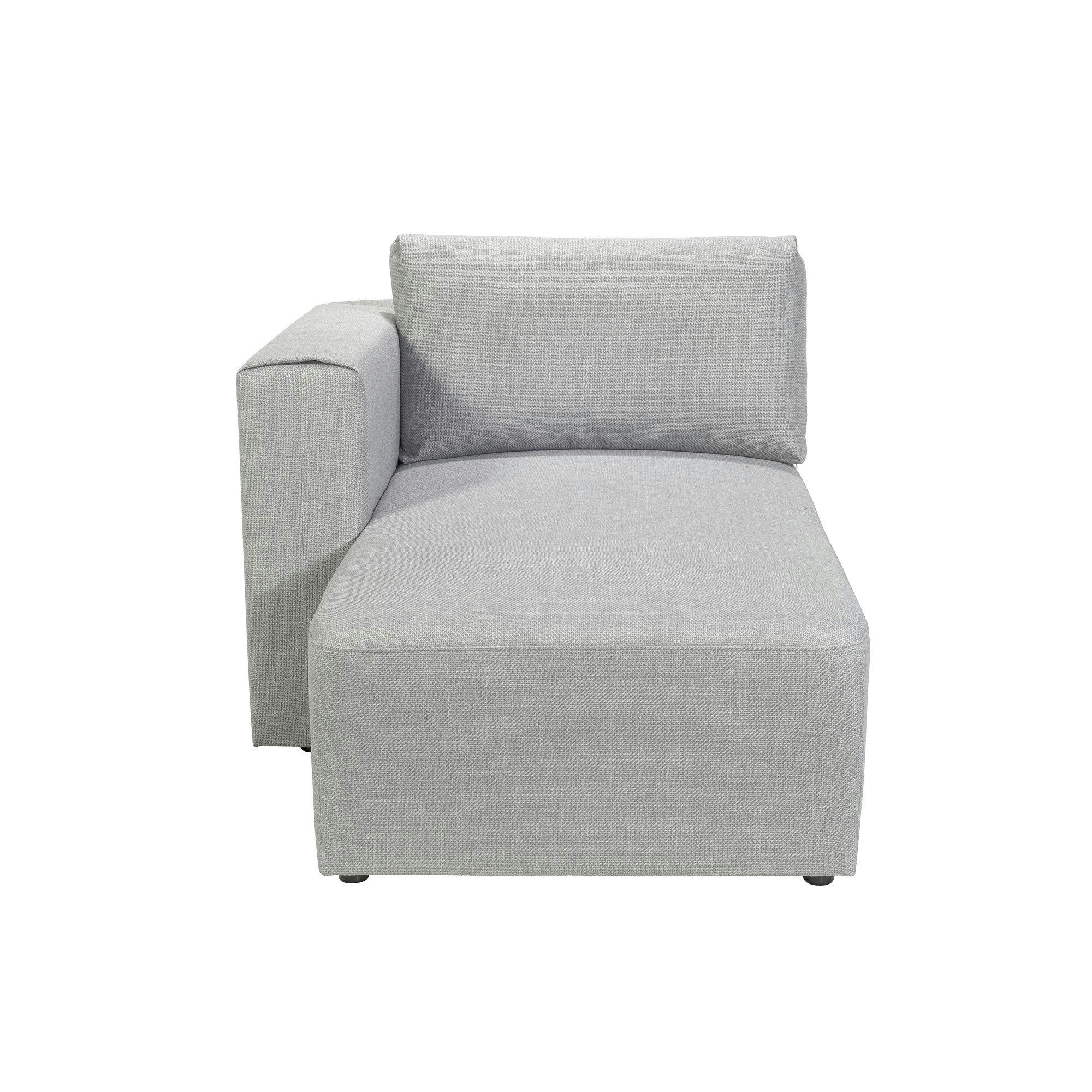 CARDINAL - Méridienne gauche pour canapé modulable en tissu chiné gris