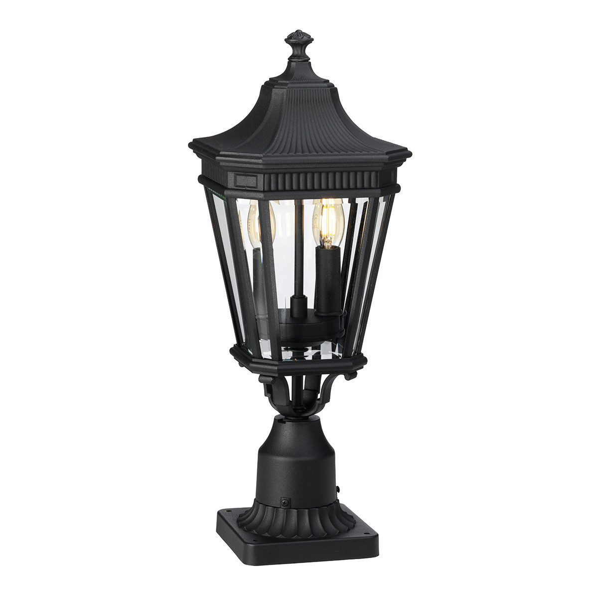 Lampa ogrodowa czarna Cotswold Lane wys:54,4 cm 2xE14x60W IP44 Feiss