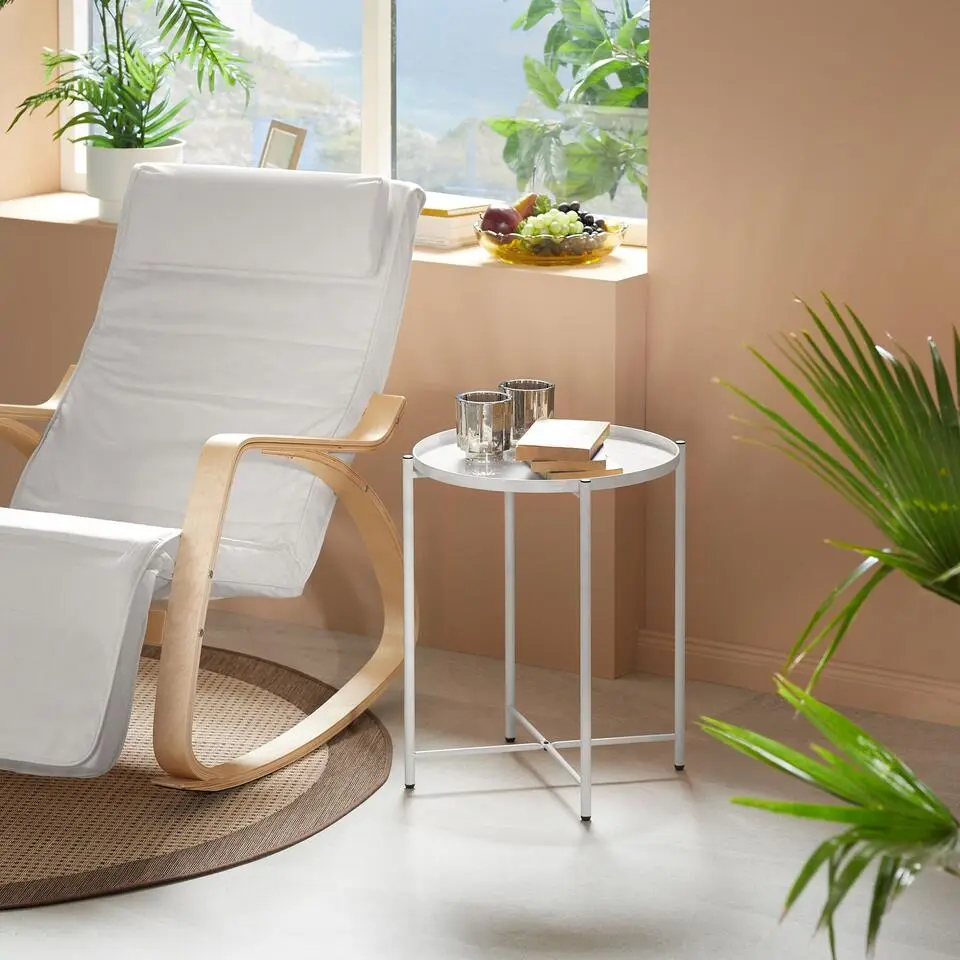 tectake Bijzettafel Chester 45,5x45,5x53cm, Wit