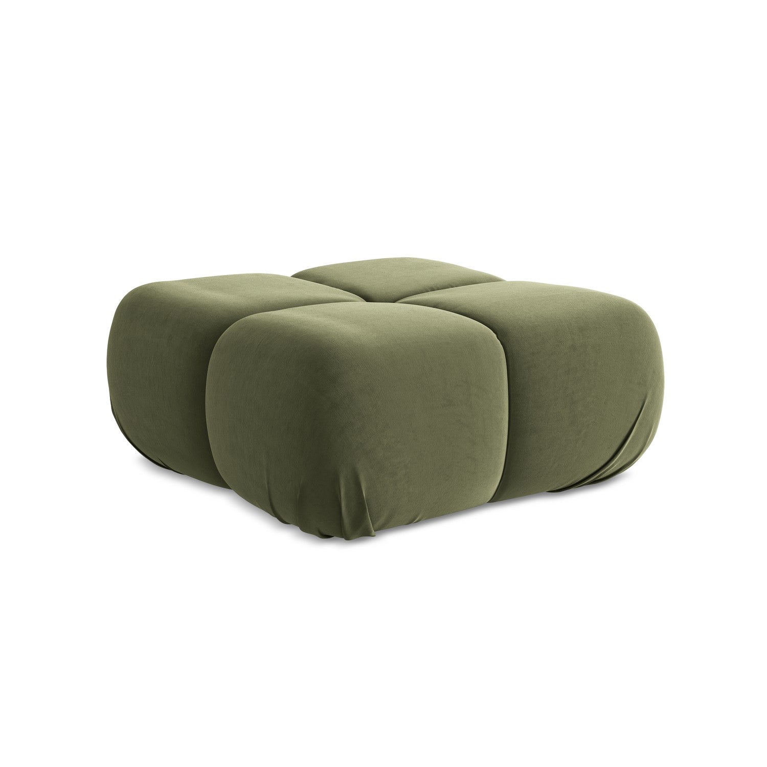 LaMiaSofa Poef Sanremo - velours - olijf - 95x95x41