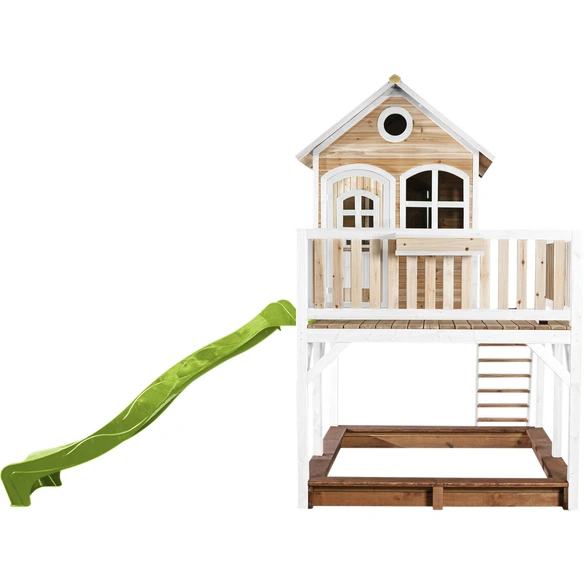 Kinderspielhaus »Liam«, BxHxT: 377 x 291 x 255 cm, Holz, braun/weiß/lindgrün