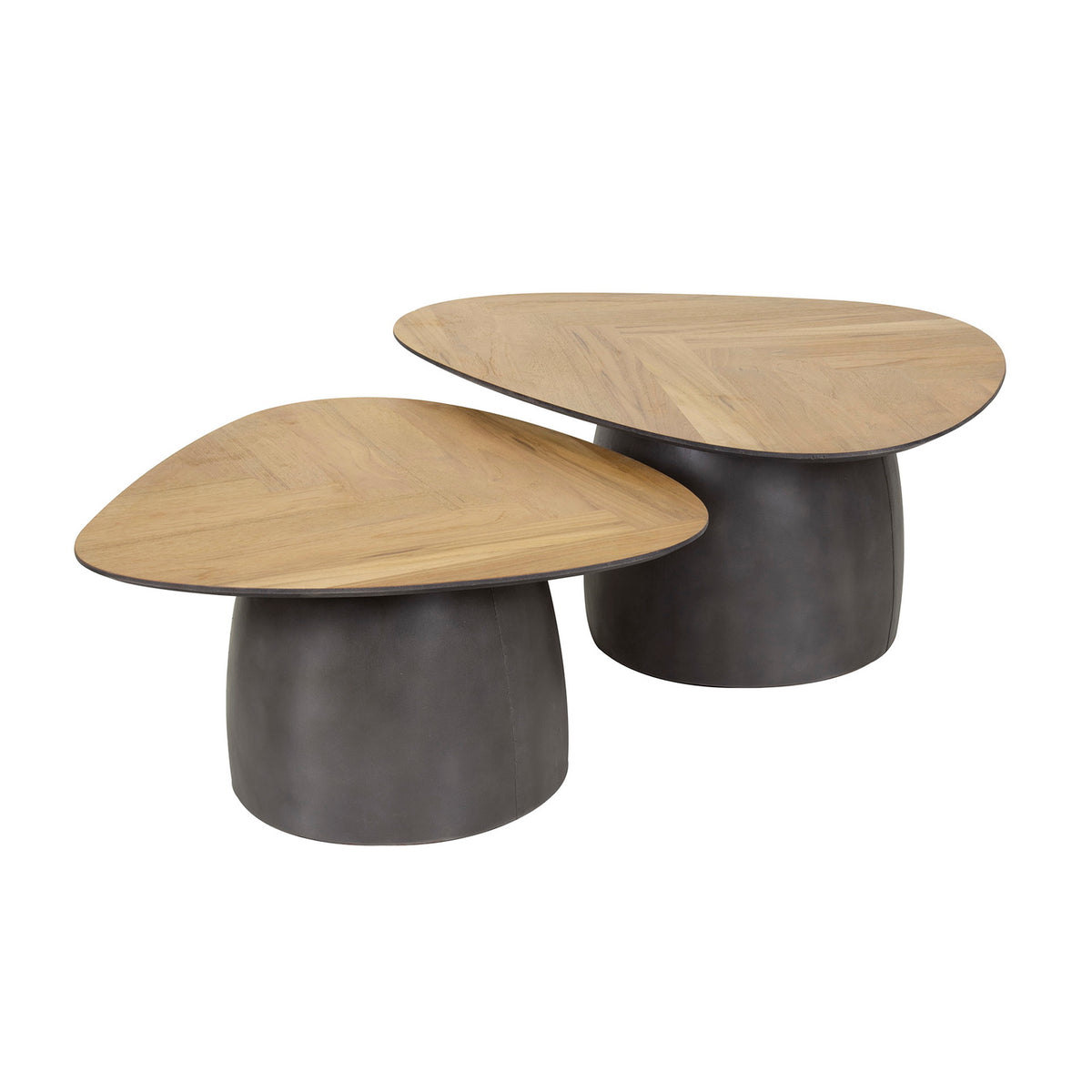 Giga Meubel Salontafel Infinite - Naturel Hout - Set van 2 - 90x75x40cm