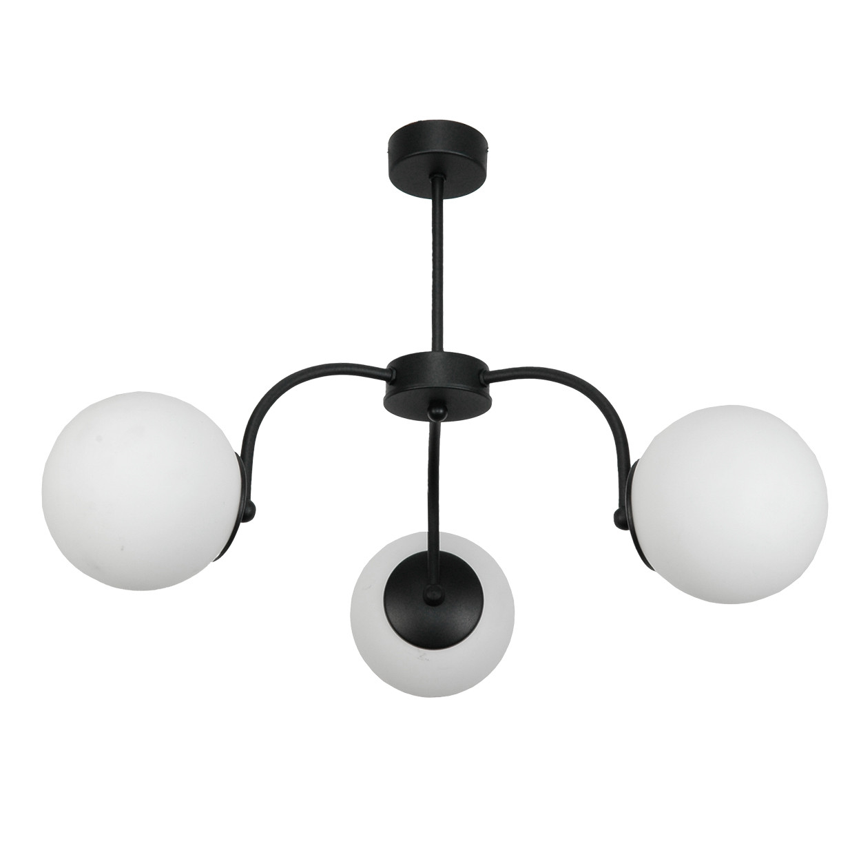 Lampa sufitowa czarna kule białe loft EDYLIT 3xE14 OSKAR 15-232
