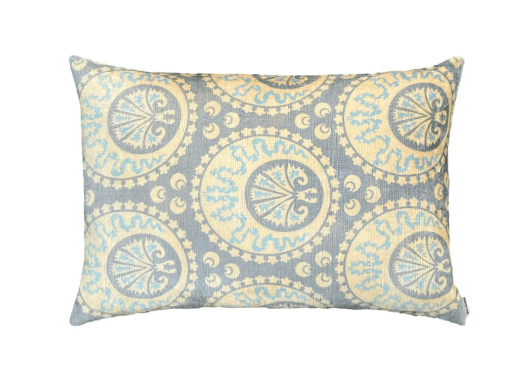 - Housse de coussin velours soie ikat   40x60 multicouleur