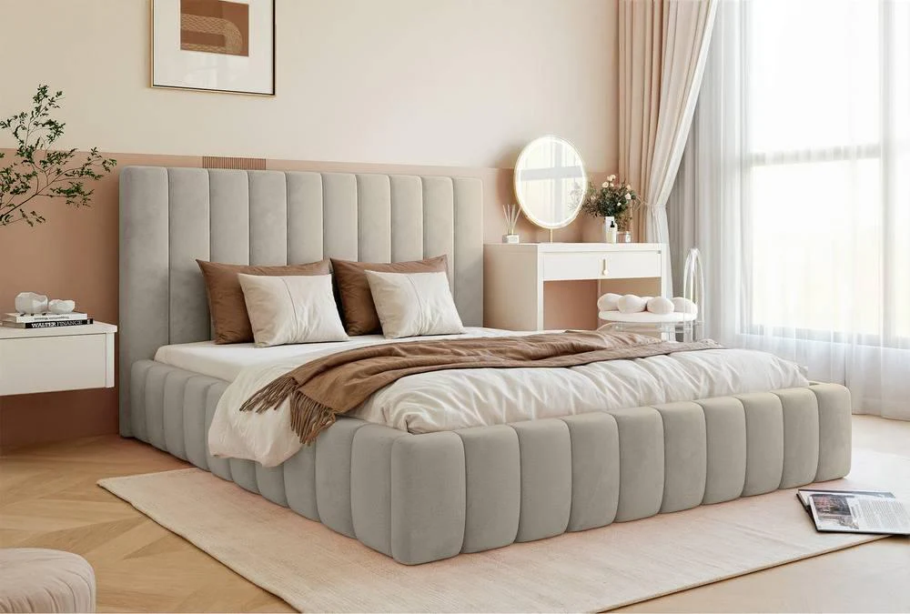 Bedframe Flores velvet 180x200 met opbergruimte