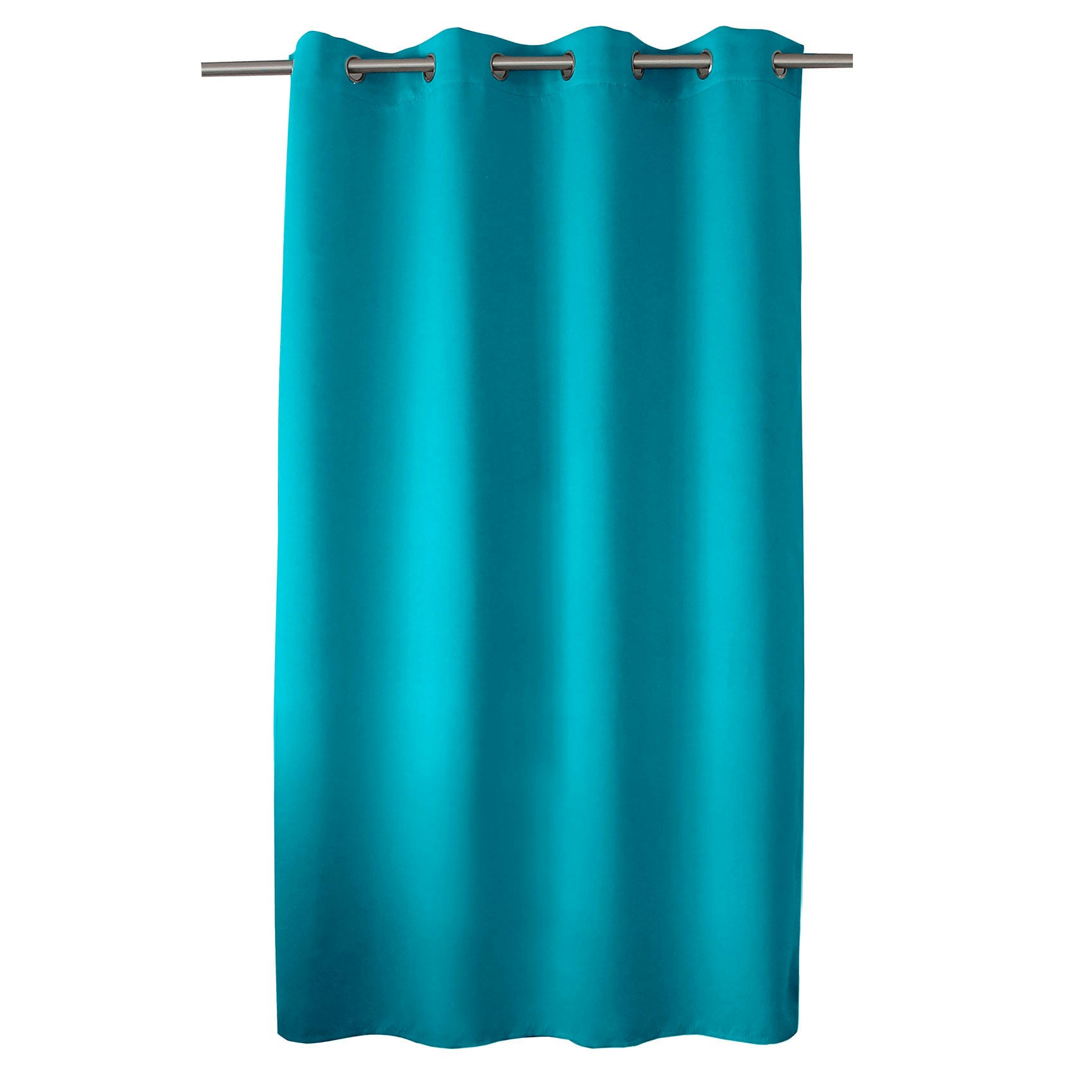 - Rideau occultant uni avec 8 œillets turquoise