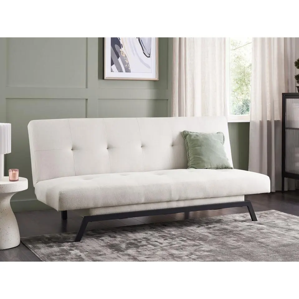 LEEDS - Slaapbank 3-zits - Wit - Polyester