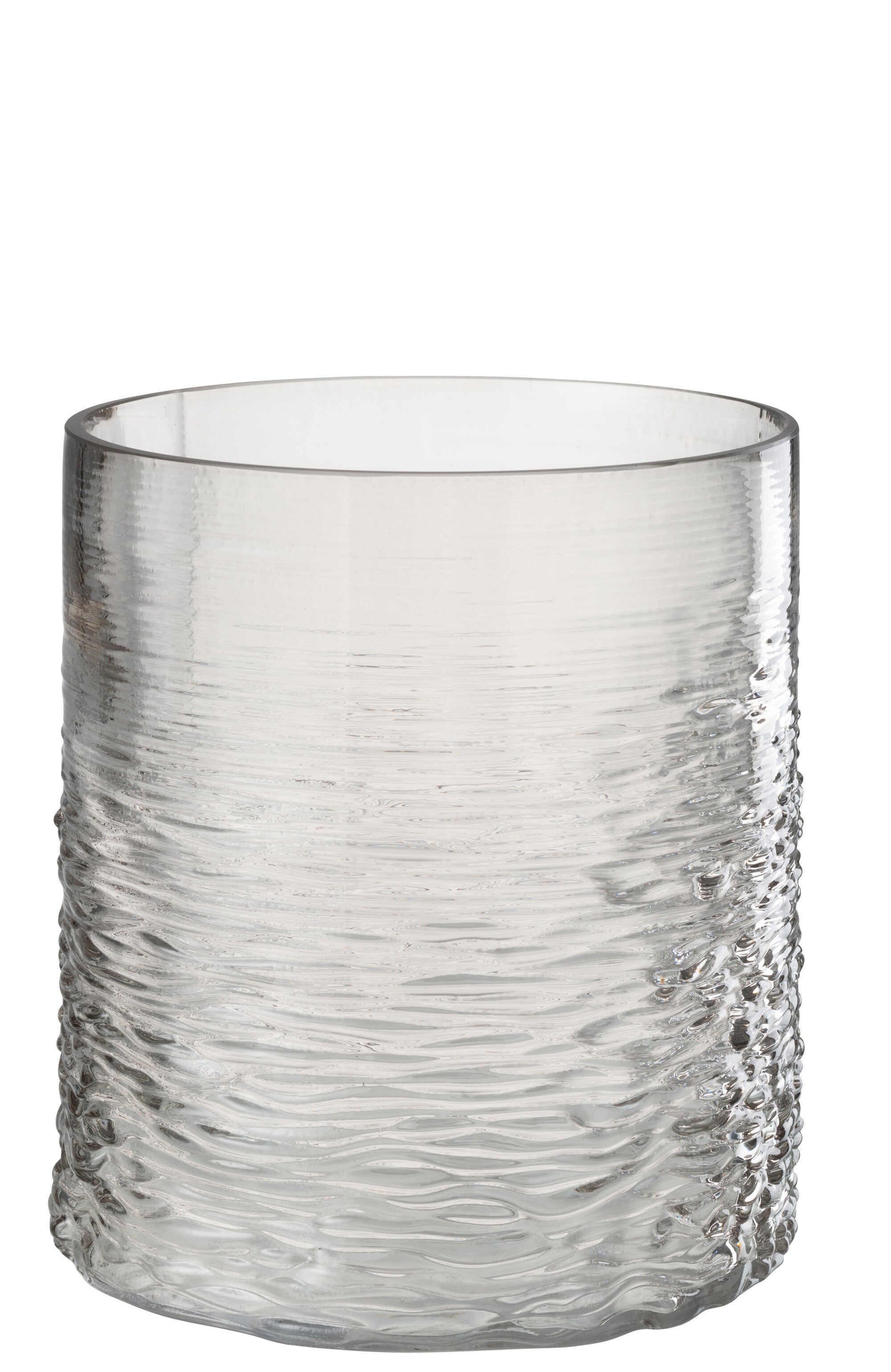 J-Line windlicht Zee - glas - grijs - small
