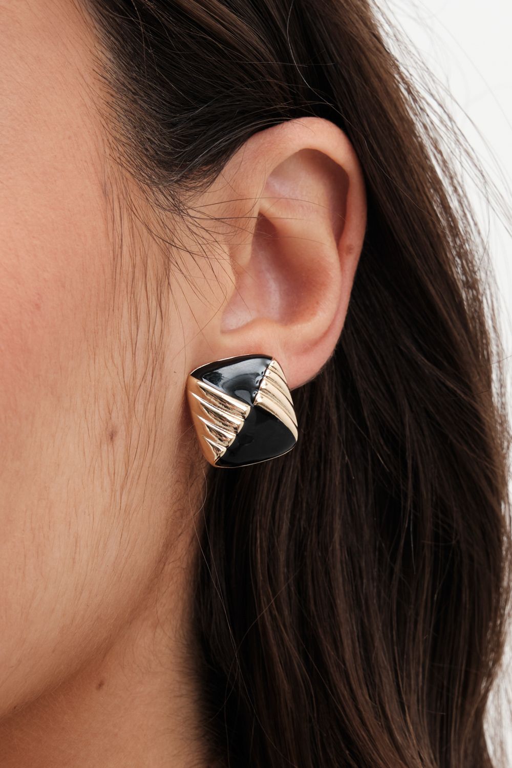 Jon Richard Vintage Inspired Gold Plated and Jet Enamel Earrings