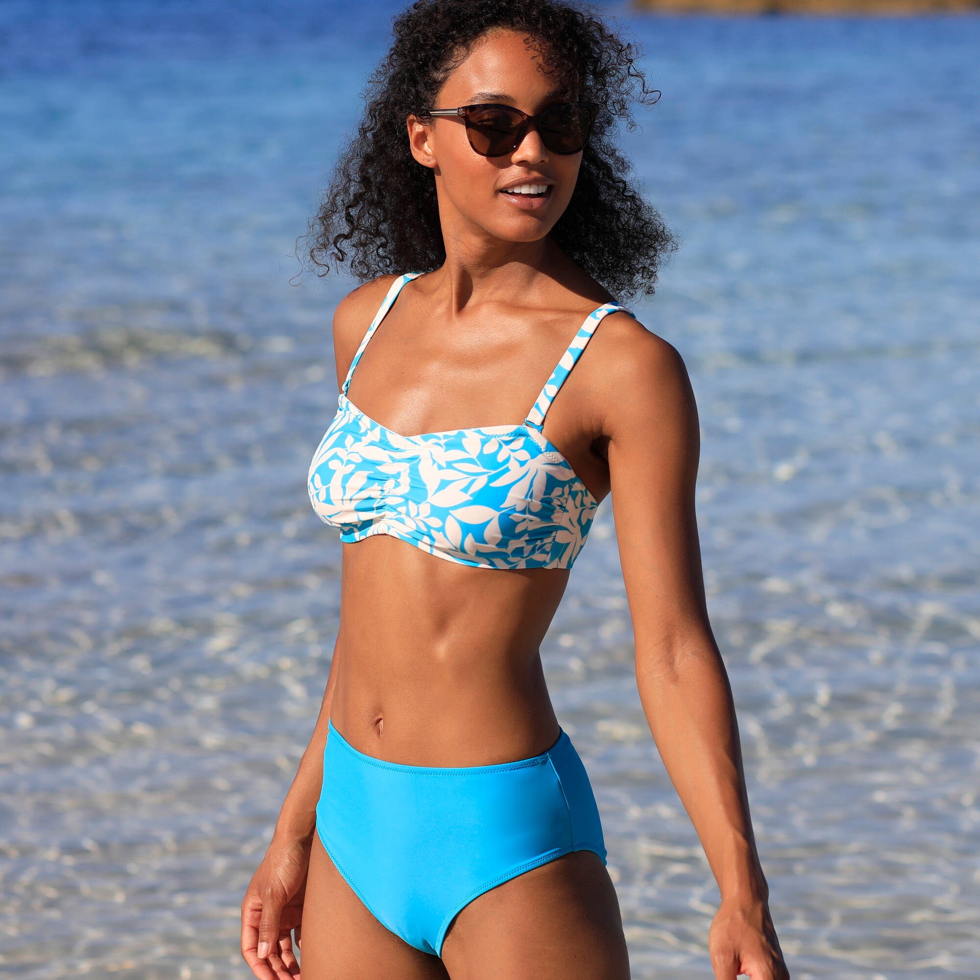 Bas de maillot de bain taille haute uni Solaro
