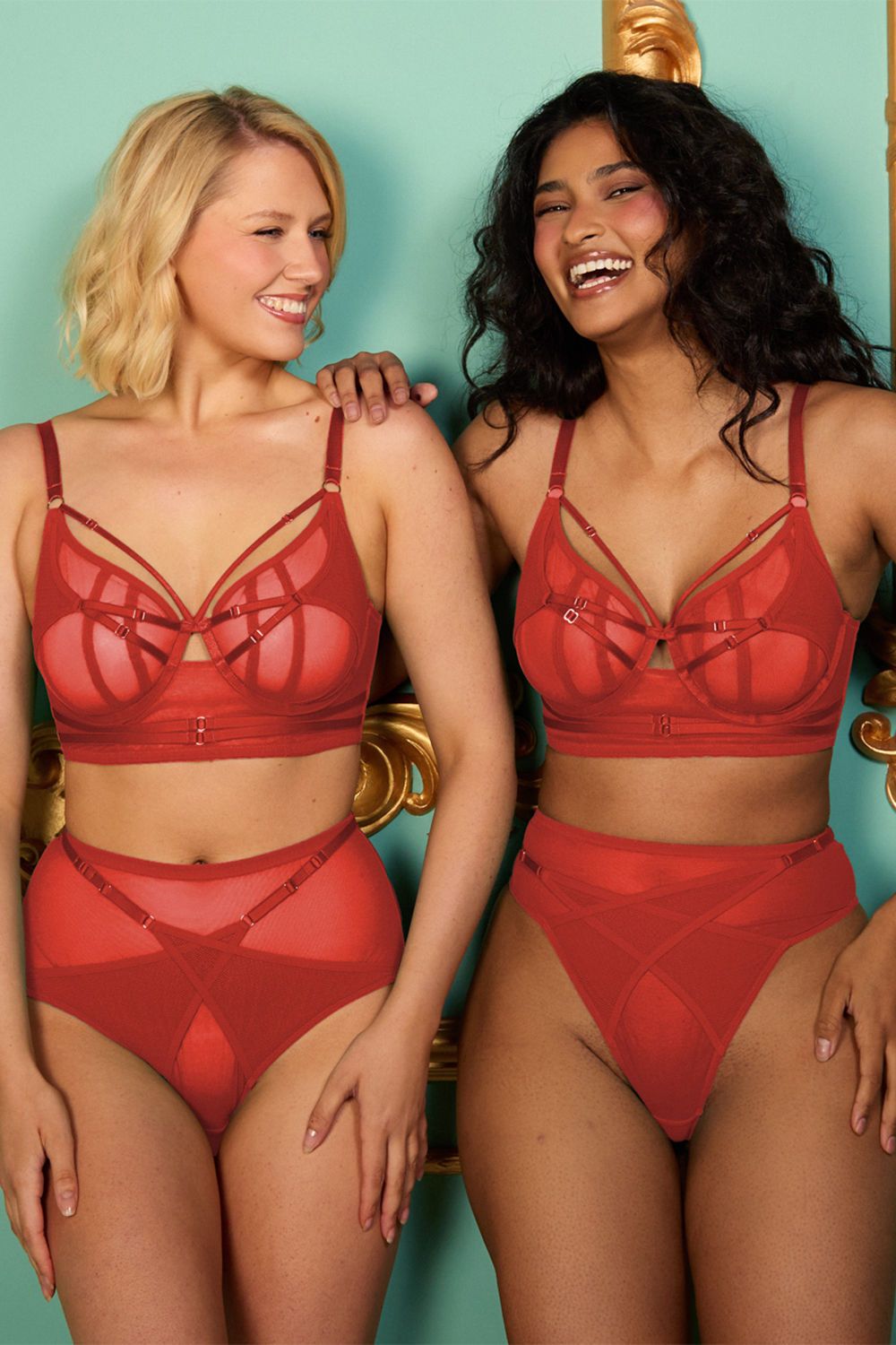 Playful Promises Eddie Ruby Red Crossover 'High Waist Brief'