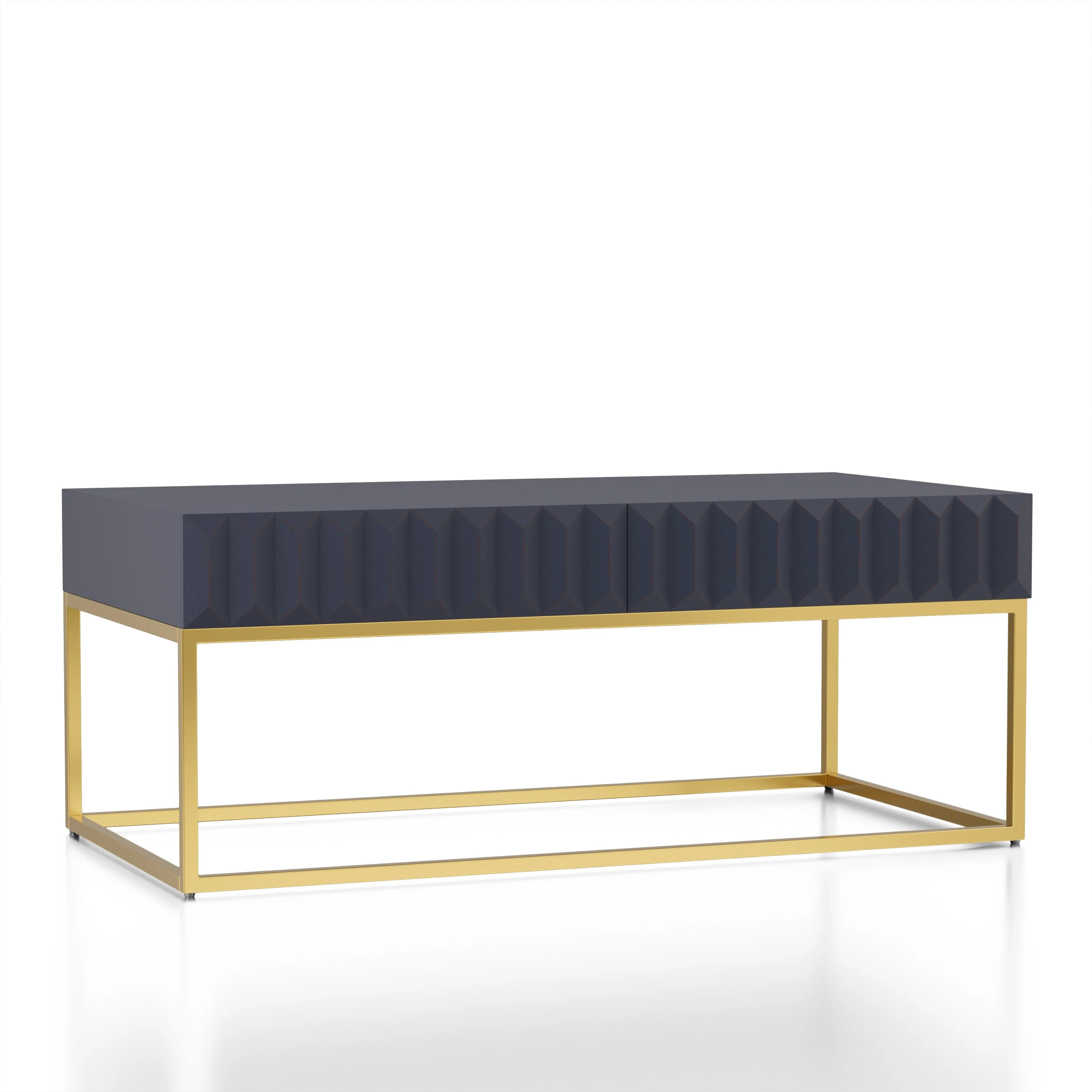 Bird Contemporary 47-inch Steel 2-Drawer Coffee Table by Furniture of America