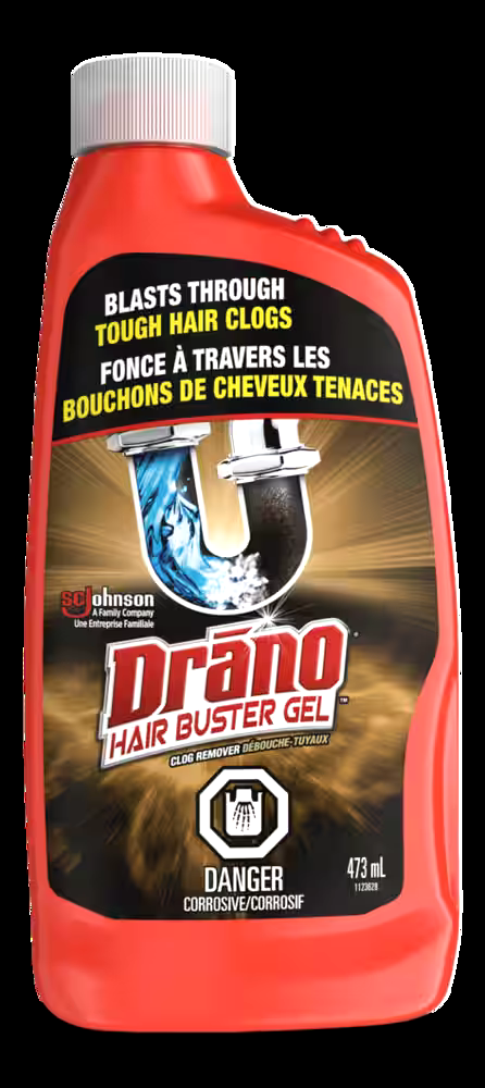 Drano Hair Buster Gel Drain Cleaner & Clog Remover, 473-mL