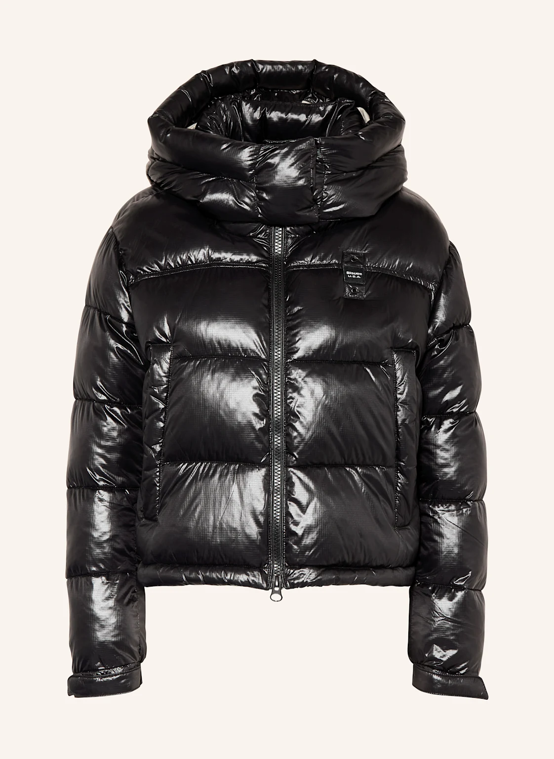 Blauer Steppjacke GLORIA mit abnehmbarer Kapuze