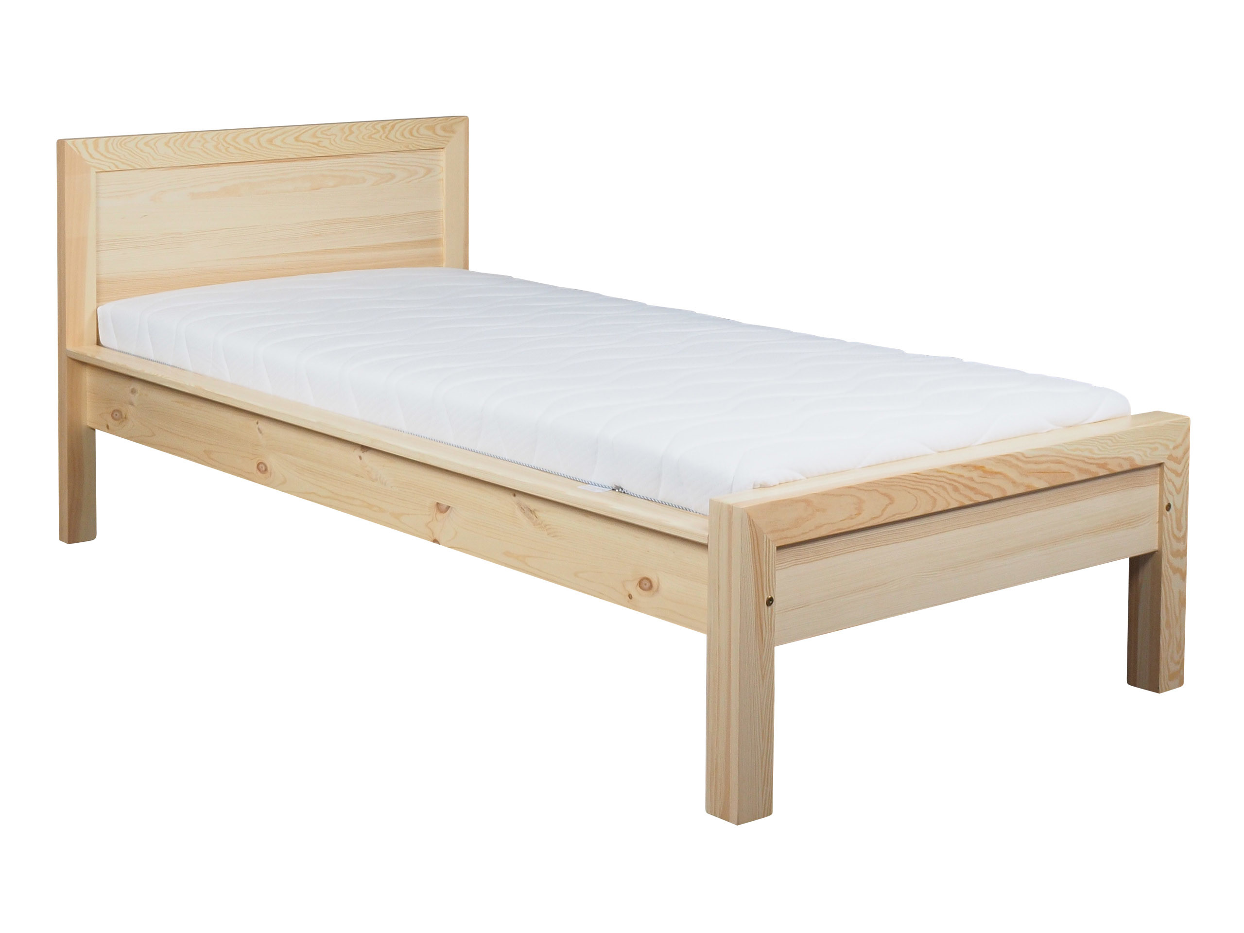 Łóżko 90x200 drewniane PRESTIGE, kolor sosnowy   stelaż